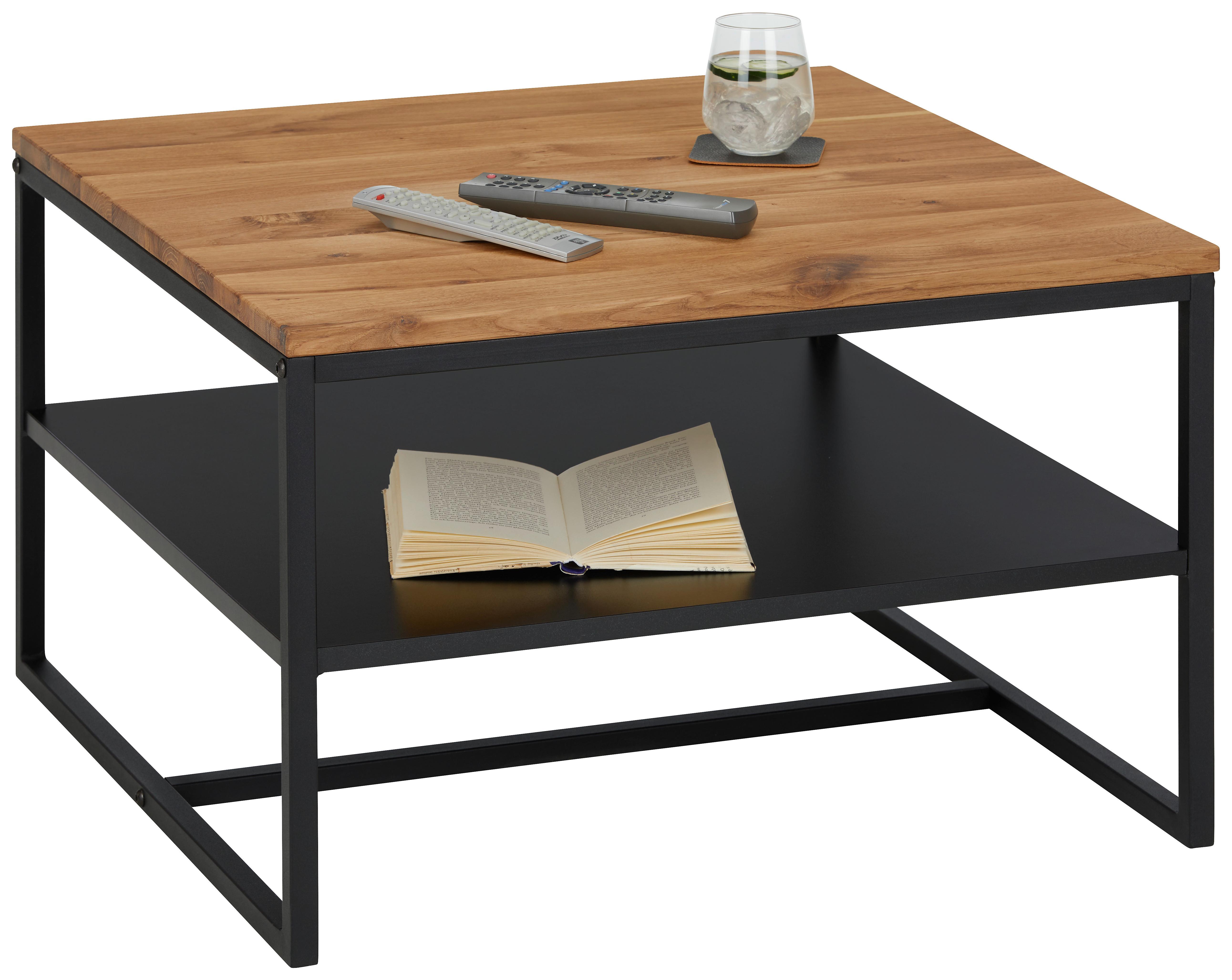 KONFERENČNÍ STOLEK DALLAS II -BASED- - černá/barvy dubu, Lifestyle, kov/dřevo (70/70/45cm) - Based