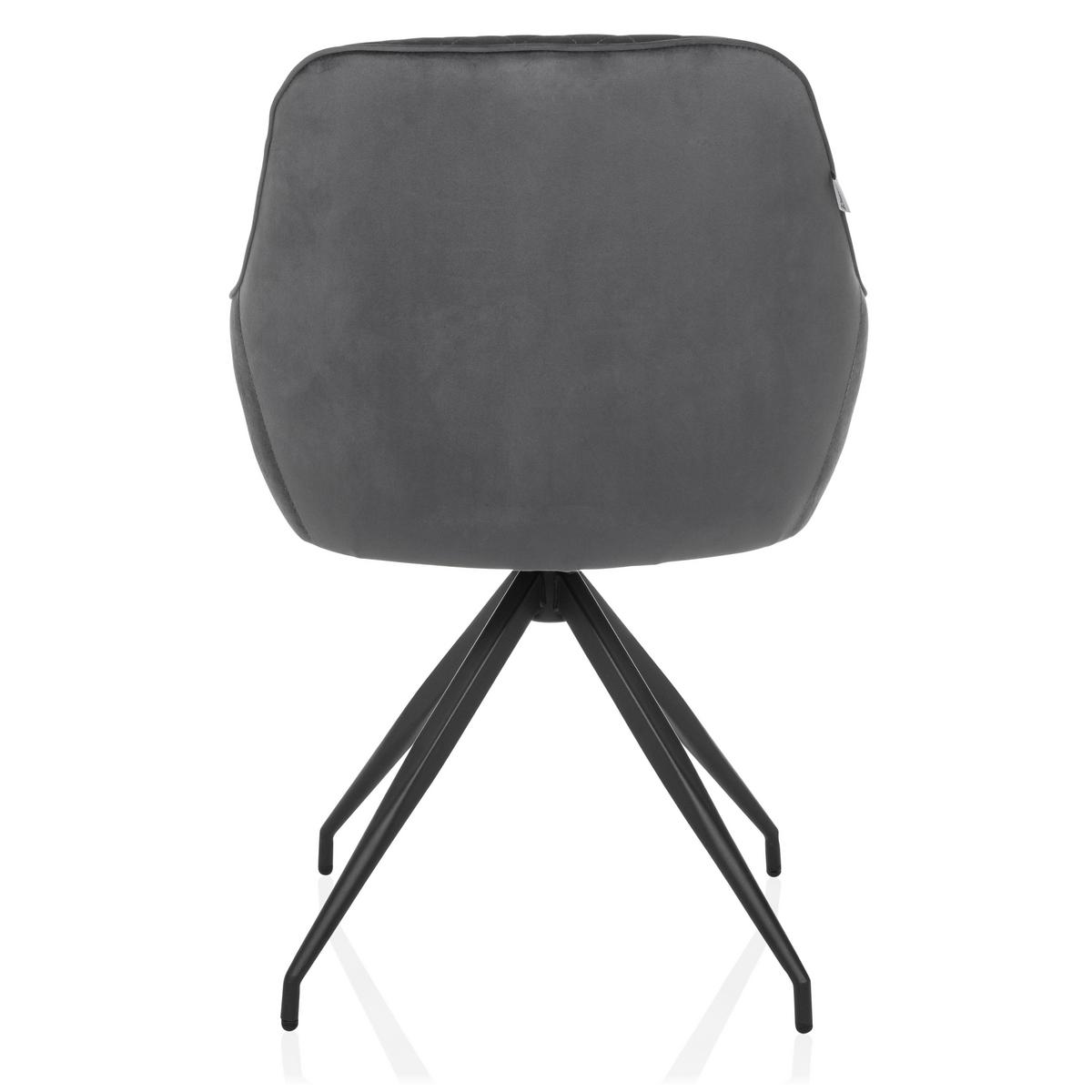 Armlehnstuhl Elverum Grau B: 58 Cm - Schwarz/Grau, MODERN, Textil/Metall (58/87/57cm) - MID.YOU