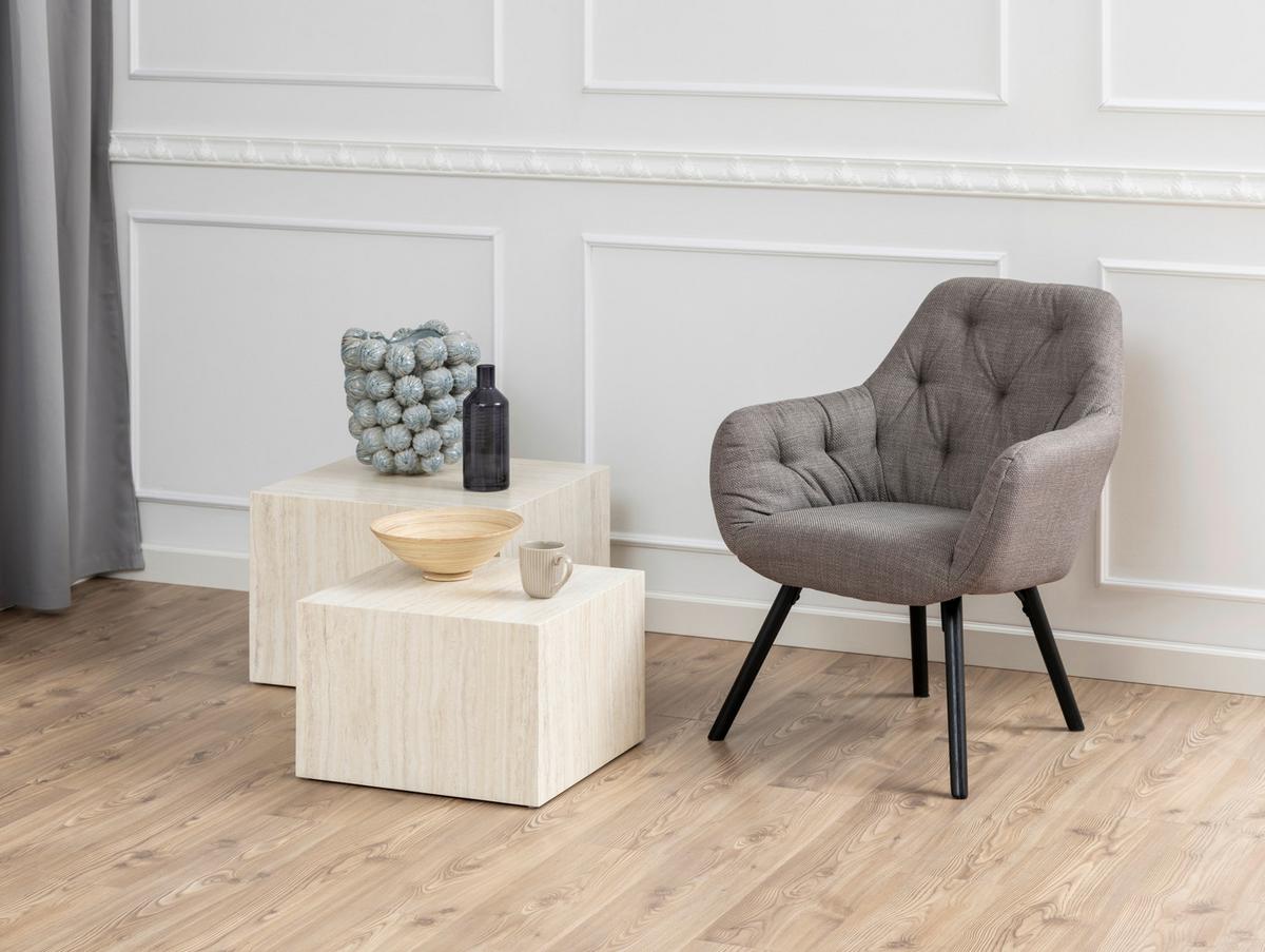Sessel Felda - Hellgrau/Schwarz, Design, Textil (70,5/87/67,5cm) - Livetastic