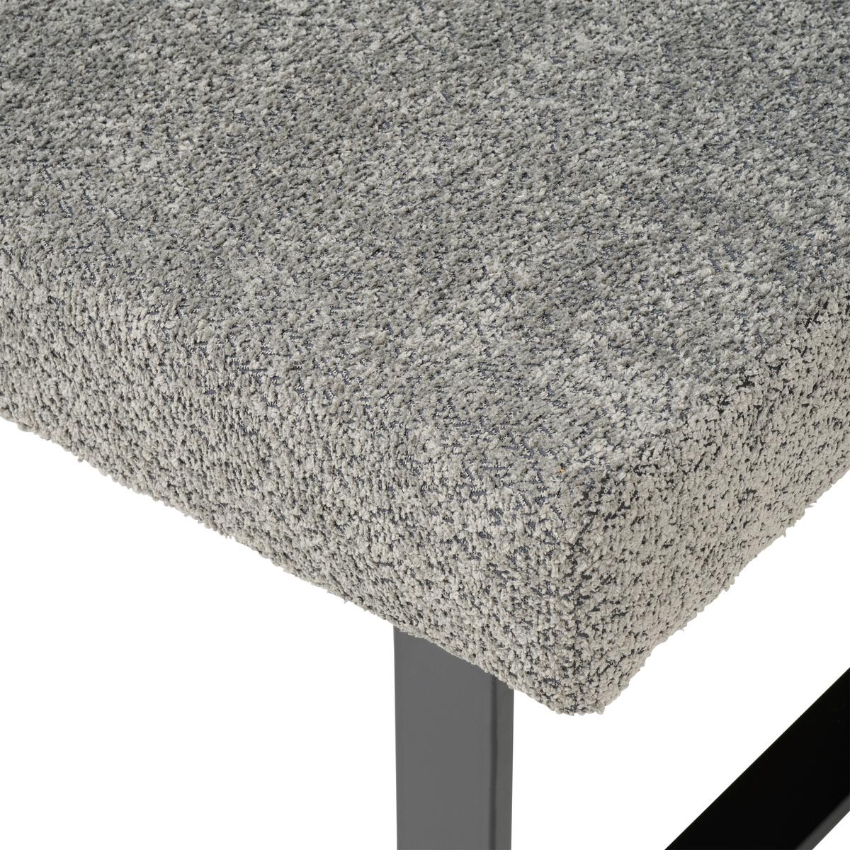 Sitzbank Kea Ohne Lehne Beige, B: 140 Cm - Schwarz/Grau, KONVENTIONELL, Textil/Metall (140/49/47cm) - MID.YOU