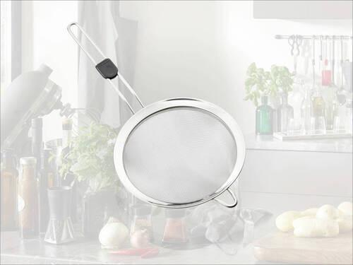 Küchensieb Cara - Edelstahlfarben/Schwarz, KONVENTIONELL, Kunststoff/Metall (20cm) - Leifheit