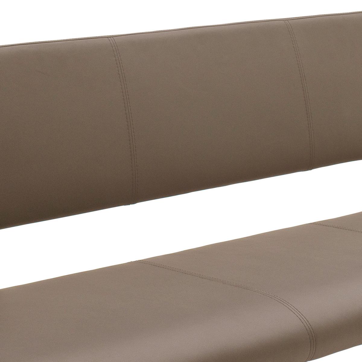 Sitzbank Mit Lehne Cappuccino Arco 175x86x59 Cm - Edelstahlfarben/Cappuccino, Design, Leder/Metall (175cm) - Livetastic