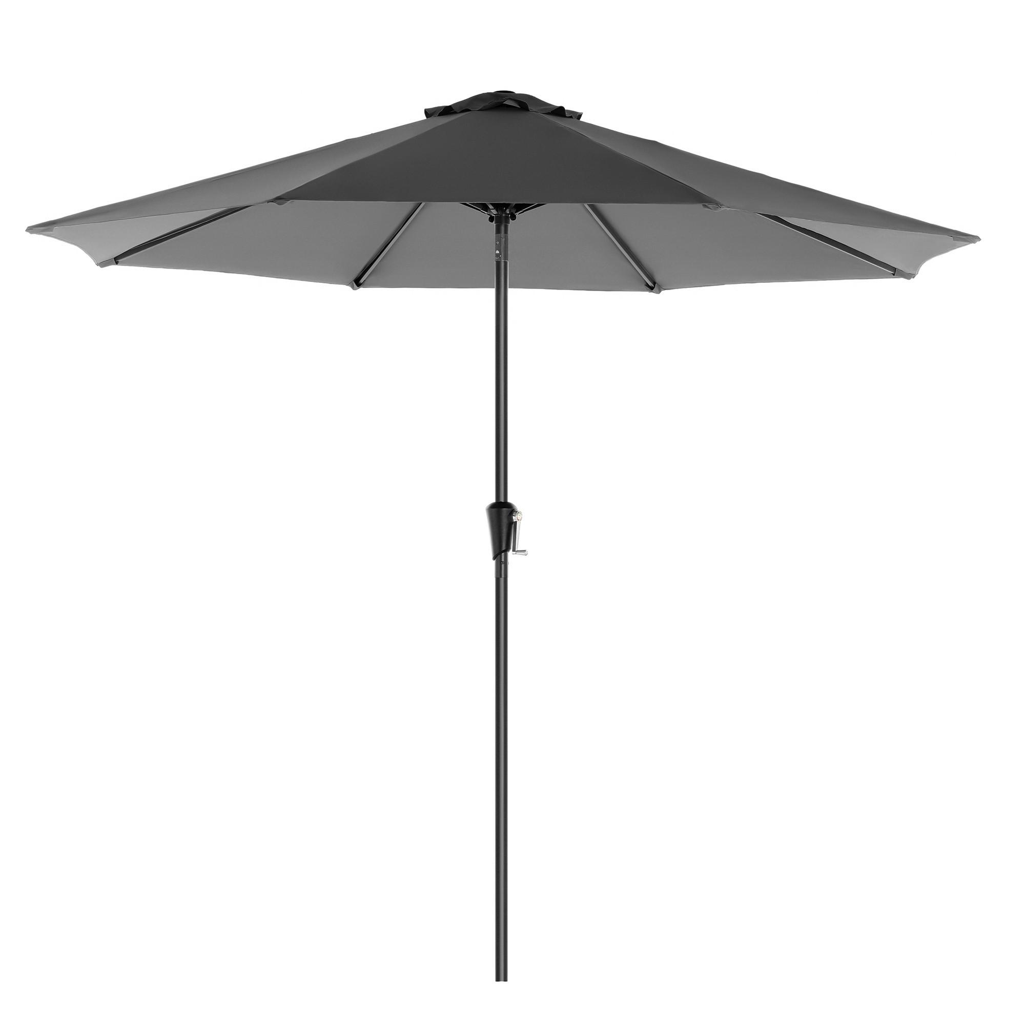 Sonnenschirm Grau Schwarz BxL: 300x300 cm - Schwarz/Grau, Basics, Textil/Metall (300/300cm) - Modante