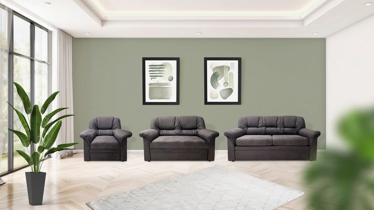 3 Személyes Kanapé Sevilla 3/b - sötétszürke, Lifestyle, textil (182/90/90cm)