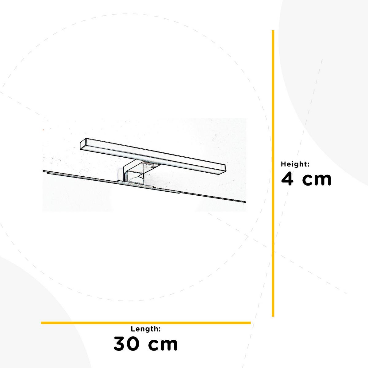 Bad-wandleuchte Ip44 Silberfarben L: 30 Cm - Silberfarben, Basics, Kunststoff (30/4/11cm)