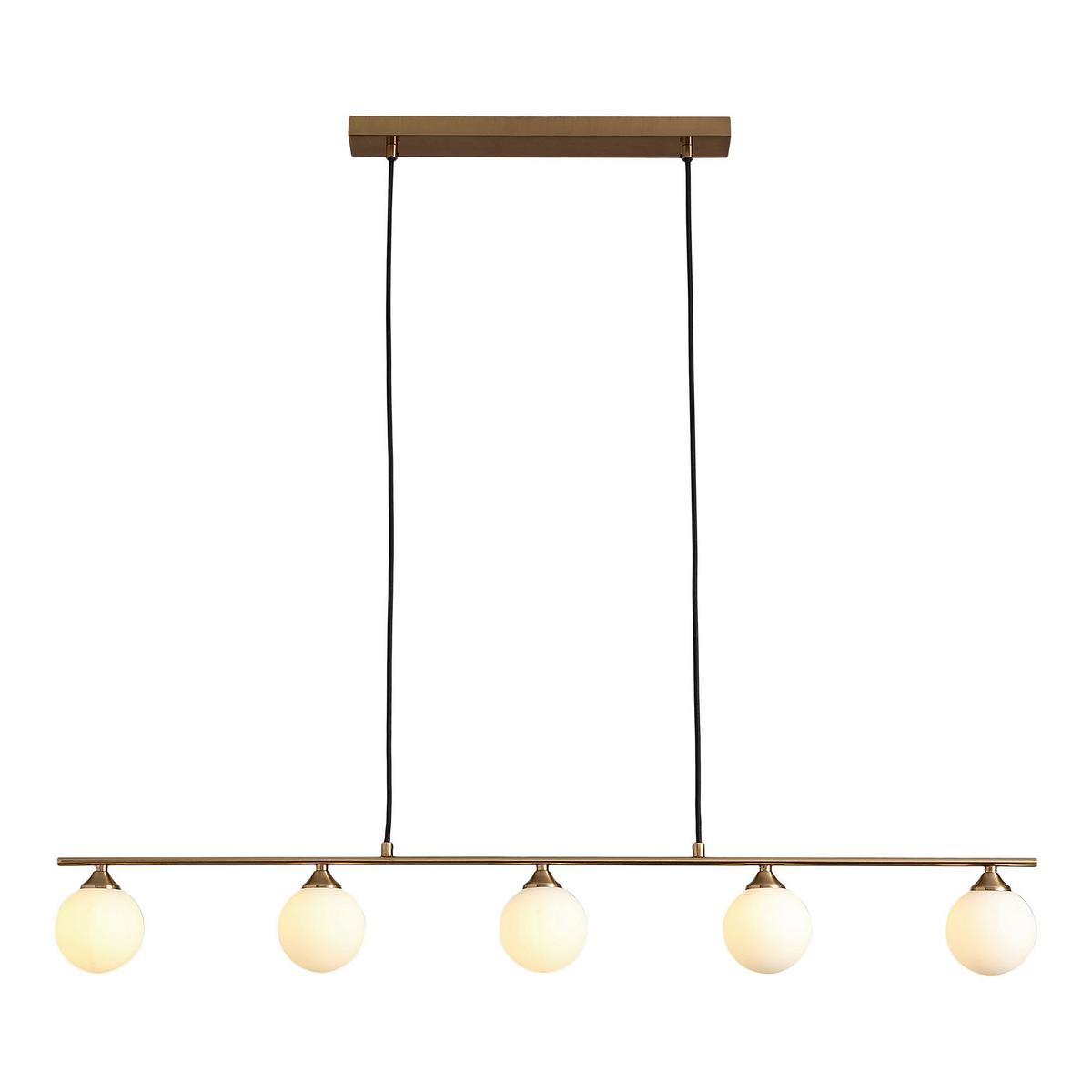 Pendelleuchte Halifax Pendant - Messingfarben/Weiß, Basics, Glas/Metall (110/10/16cm)