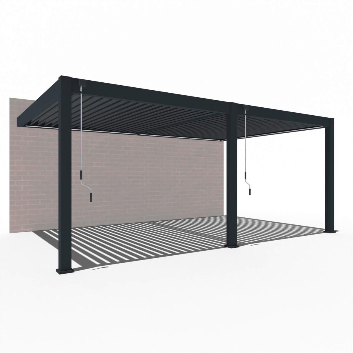 Pergola Deluxe Plus 400x600cm Sturmfest, Gartenpavillon - Anthrazit, Basics, Metall (600/255/400cm) - WEIDE