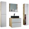 Badezimmer Lendas Bl XL - Honigeiche/Schwarz, MODERN, Glas/Keramik (127cm) - MID.YOU