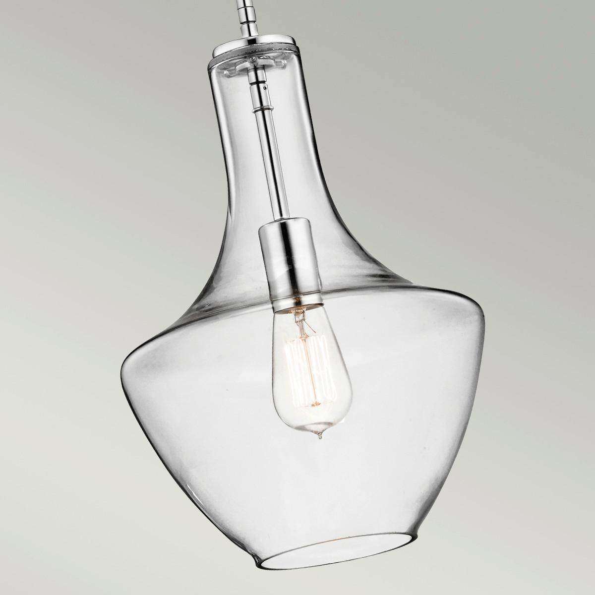 Hängeleuchte Kl-Everly-P-S-Ch - Chromfarben, Design, Glas/Metall (26.8/61.5cm) - Elstead Lighting