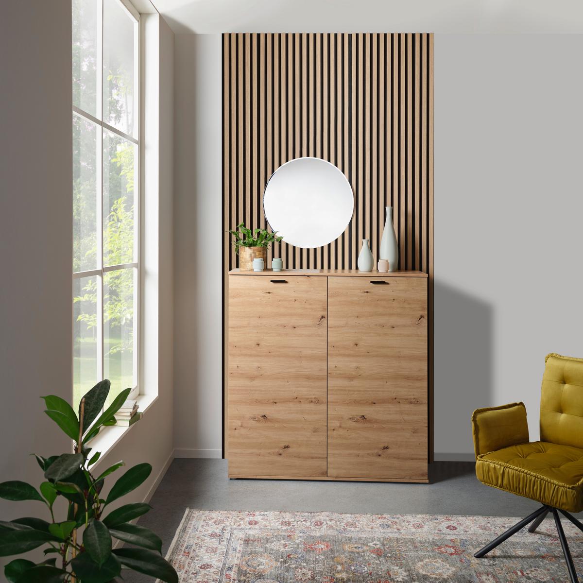 Akustikpaneel Josef - Eichefarben, MODERN, Holzwerkstoff/Kunststoff (90/60/2cm)