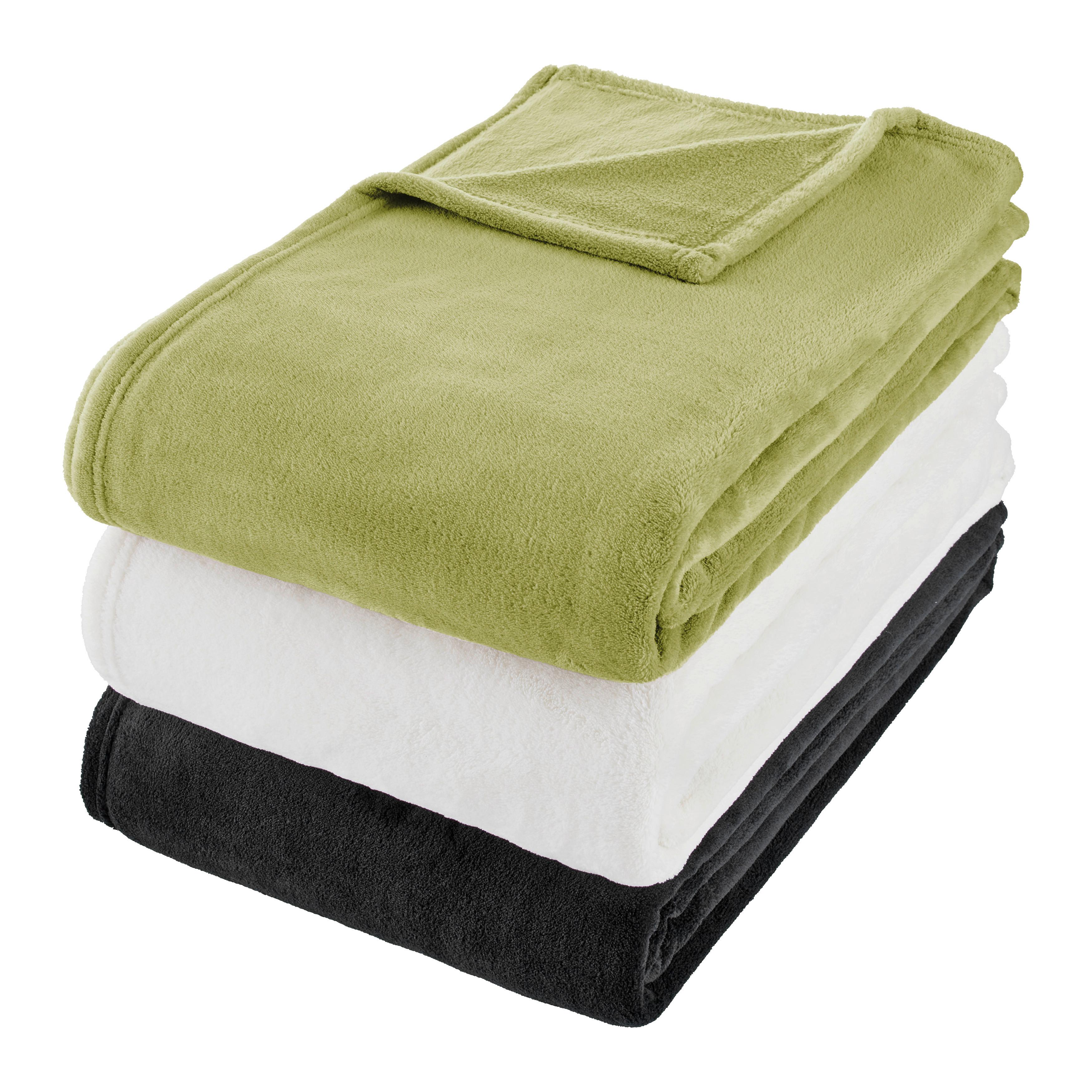 Měkká deka Kuschelix, 140/200cm - olivově zelená, textil (140/200cm) - Modern Living