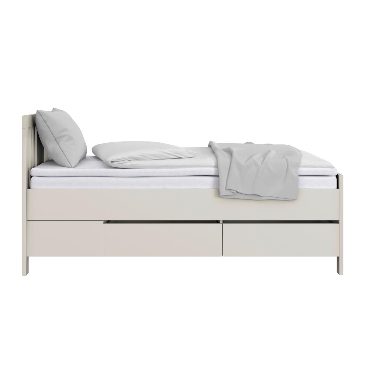 Stauraumbett Pisa mit 4 Laden kaschmirfarben 90x200 - Kaschmir, ROMANTIK / LANDHAUS, Holz (90/200cm) - James Wood