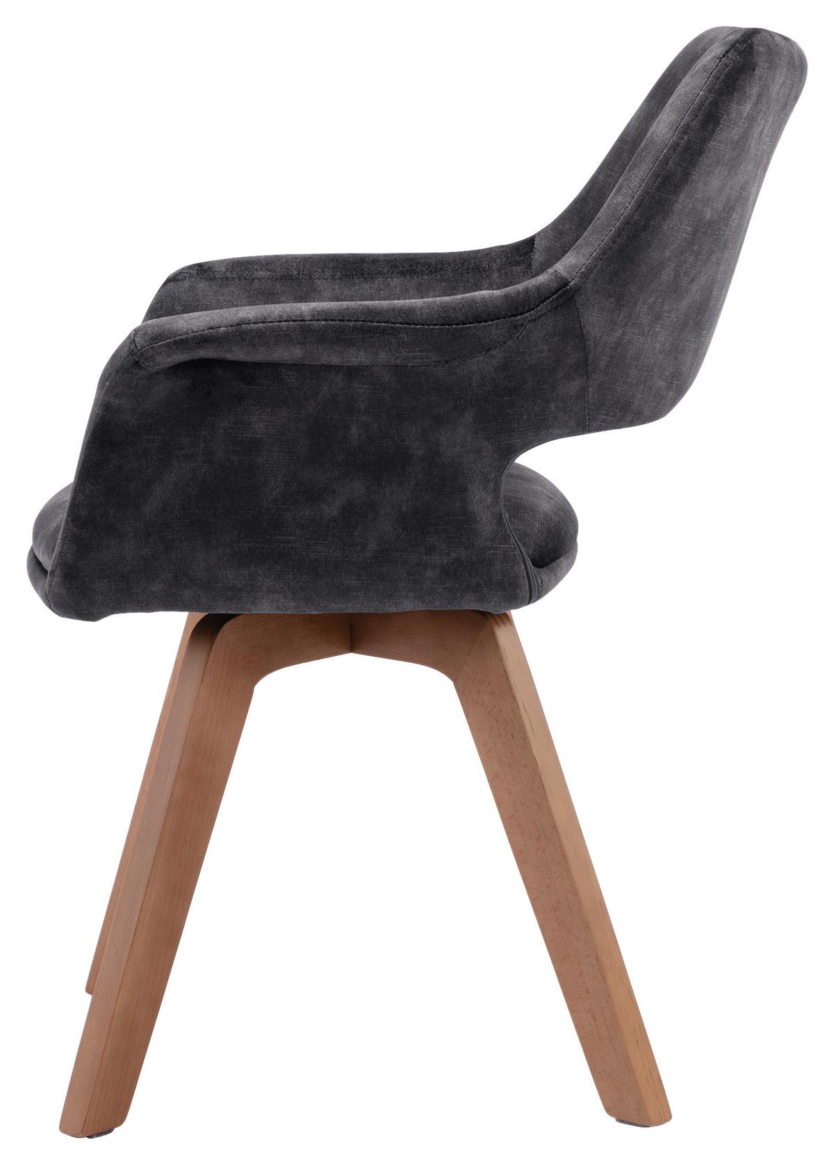 Esszimmerstuhl Klara Anthrazit /eichefarben 2-Er Set - Eichefarben/Anthrazit, Basics, Holz/Textil (52/89/63,5cm) - MID.YOU
