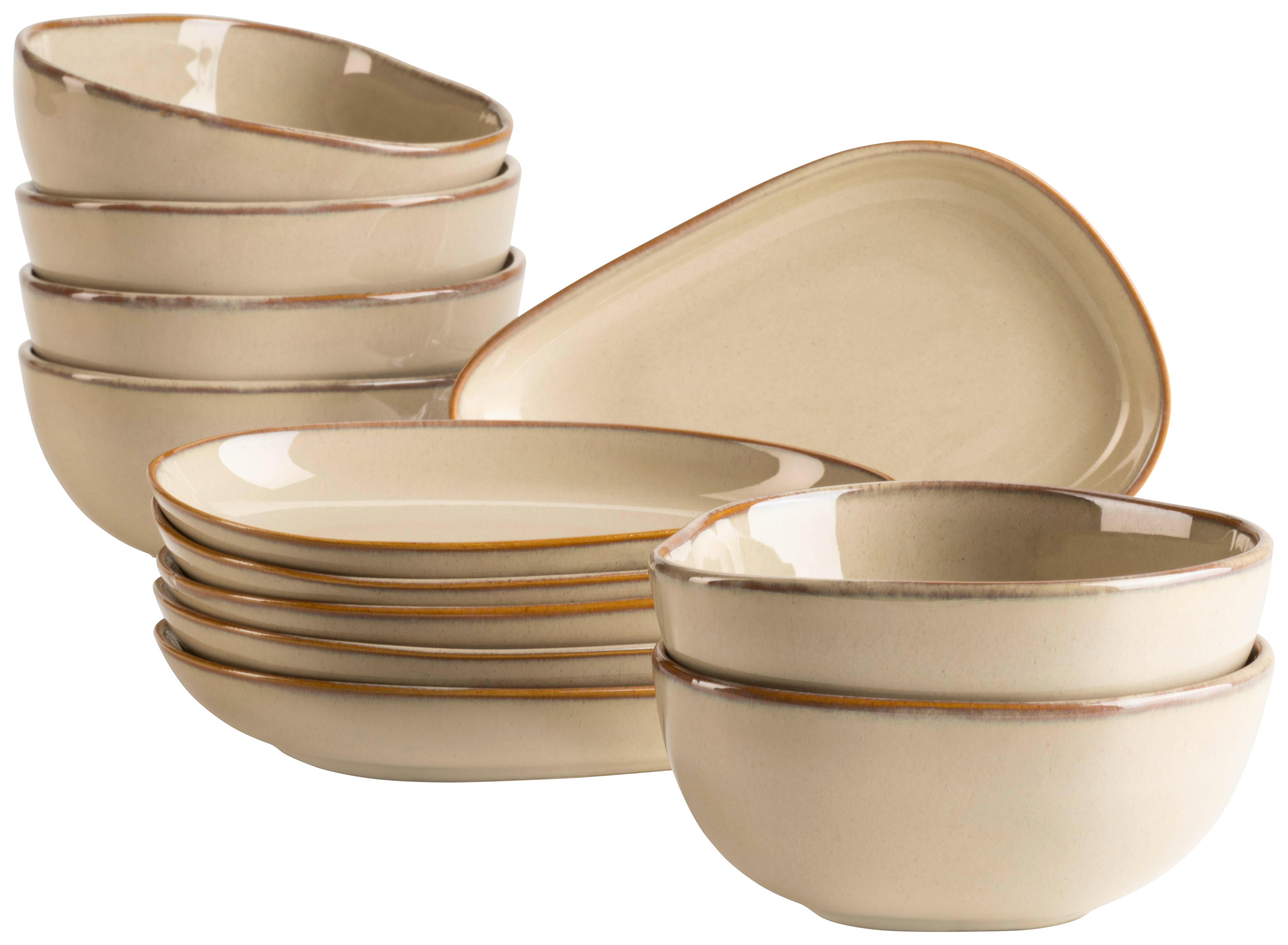 Snackschalenset Cordelia Sandfarben, 12-teilig - Sandfarben, Trend, Keramik - Mäser