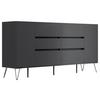 Sideboard Posseik Industrial Graphitfarben B: 199 Cm - Schwarz/Graphitfarben, Design, Holzwerkstoff (199/93,6/42cm) - P & B