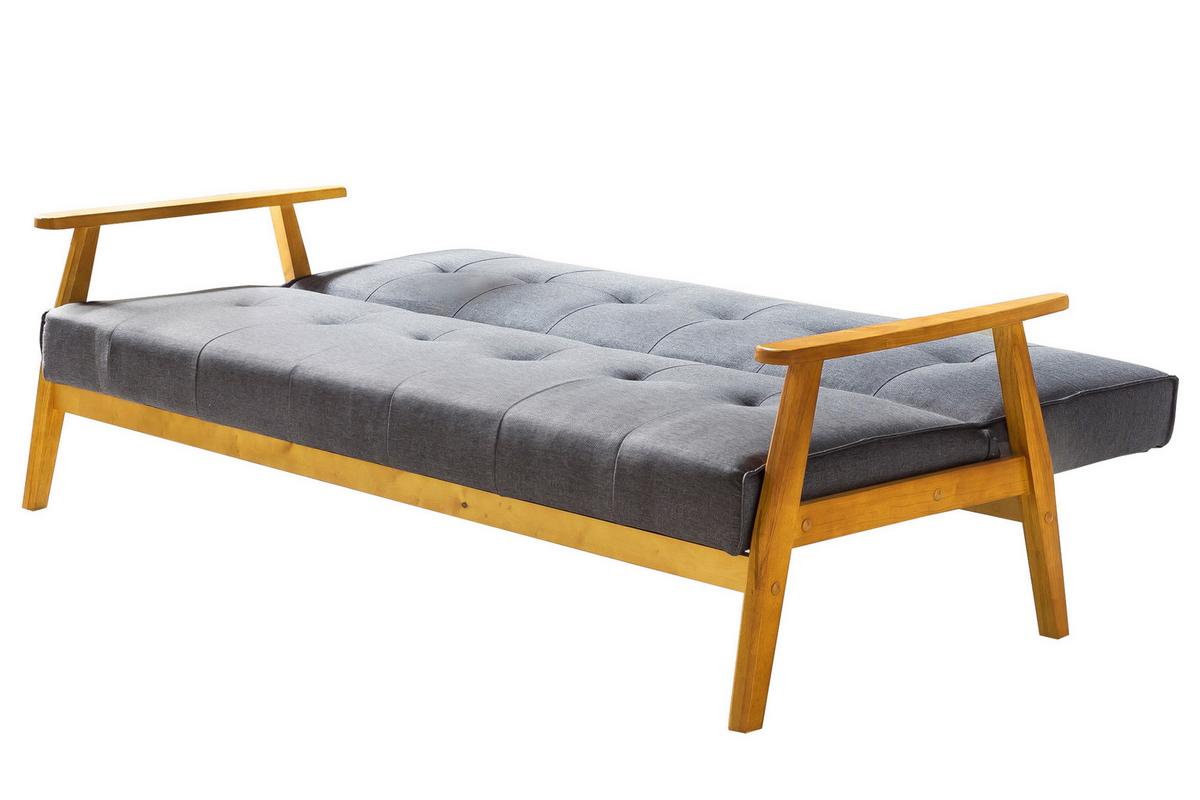 Schlafsofa Naturfarben/dunkelgrau 190 Cm - Dunkelgrau/Naturfarben, MODERN, Holz/Textil (190/81/85cm) - Livetastic