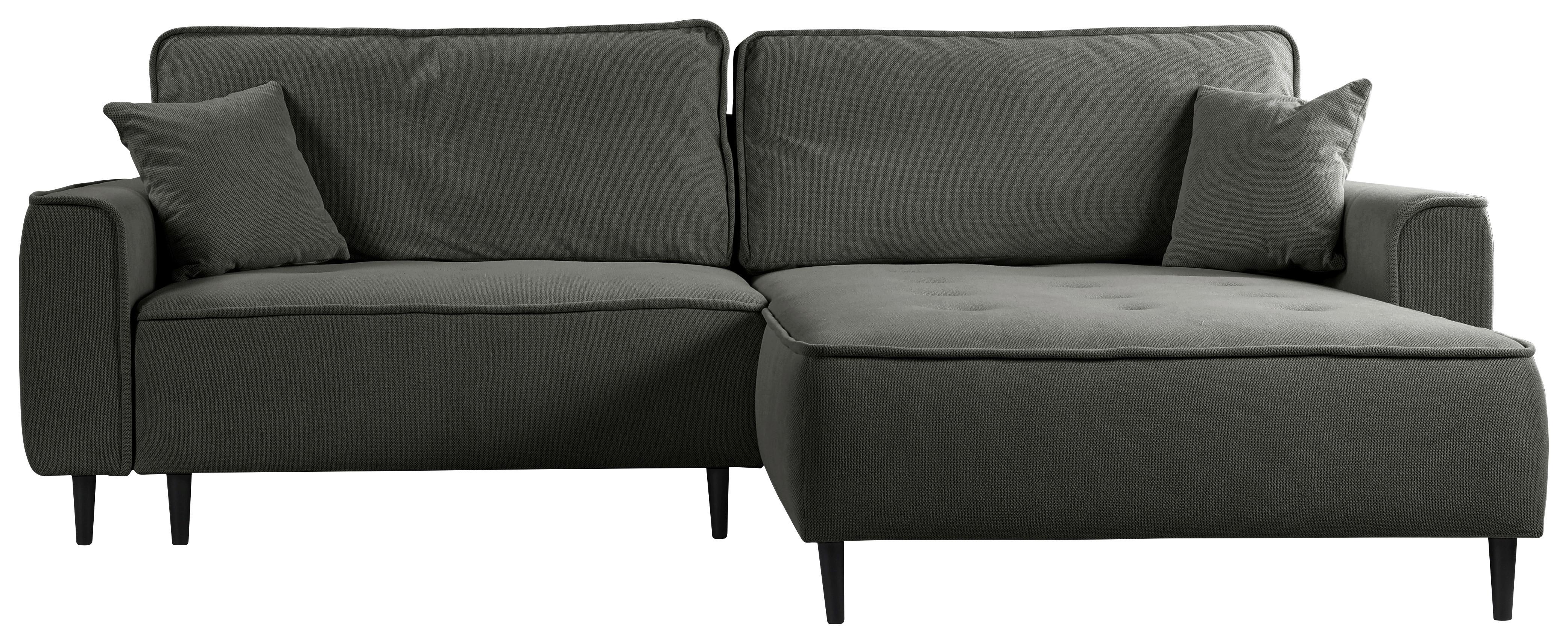 Ecksofa Blues Dunkelgrau/schwarz, 263 Cm - Dunkelgrau/Schwarz, Design, Textil (263/183cm) - MID.YOU