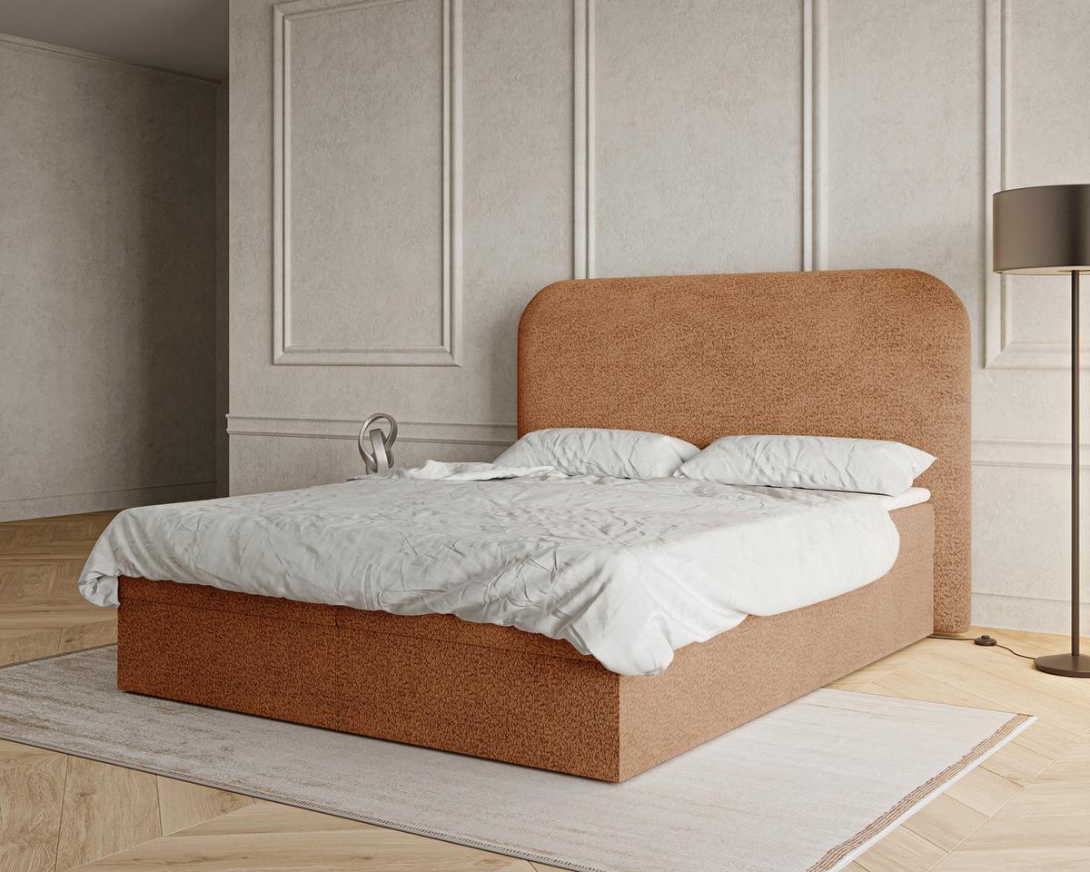 Boxbett London mit Topper 180x200 - Terracotta/Schwarz, MODERN, Holz/Kunststoff (180/200cm) - Livetastic