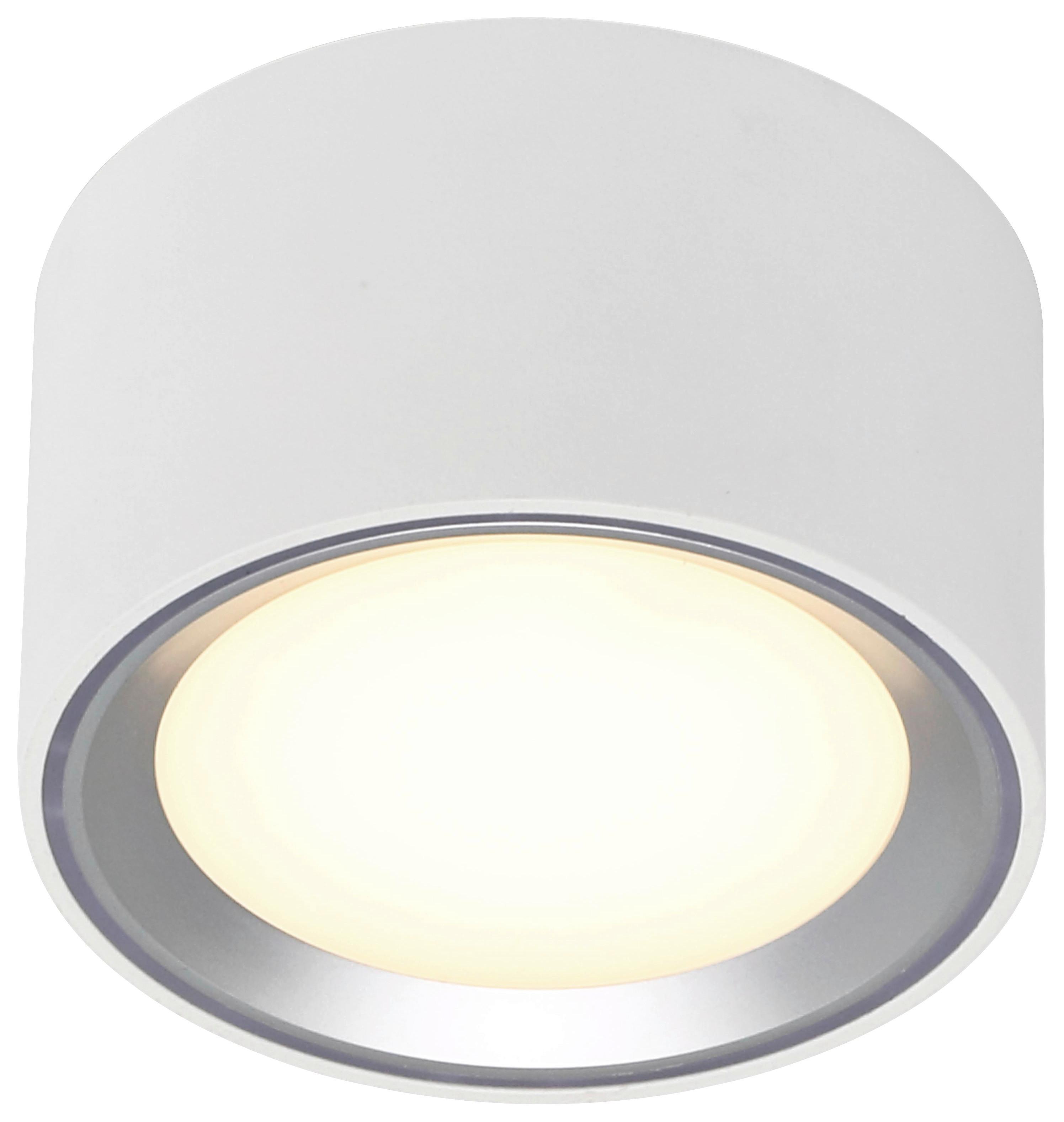 Aufbauleuchte Fallon Weiß Edelstahlfarben D: 10 cm - Edelstahlfarben/Weiß, Design, Metall (10/6cm) - Nordlux