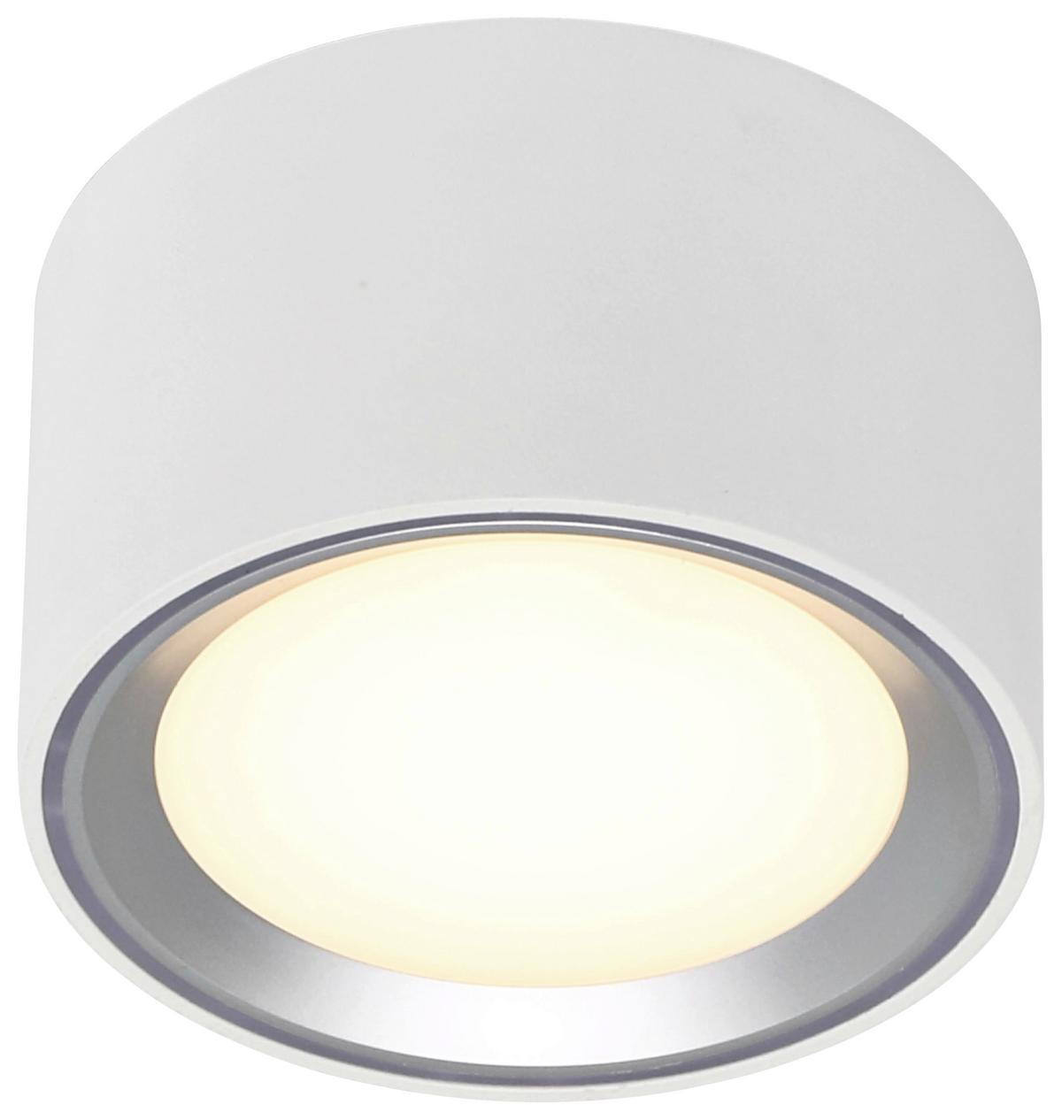 Aufbauleuchte Fallon Weiß Edelstahlfarben D: 10 cm - Edelstahlfarben/Weiß, Design, Metall (10/6cm) - Nordlux