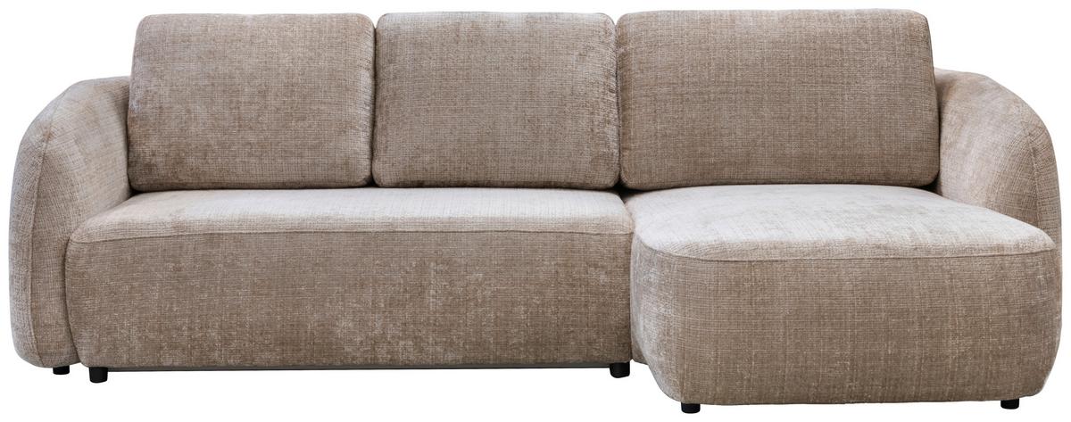 Rohová sedačka PAOLA, pravá, kašmírová žinylka - černá/kašmírová, Design, textil (270/154cm)