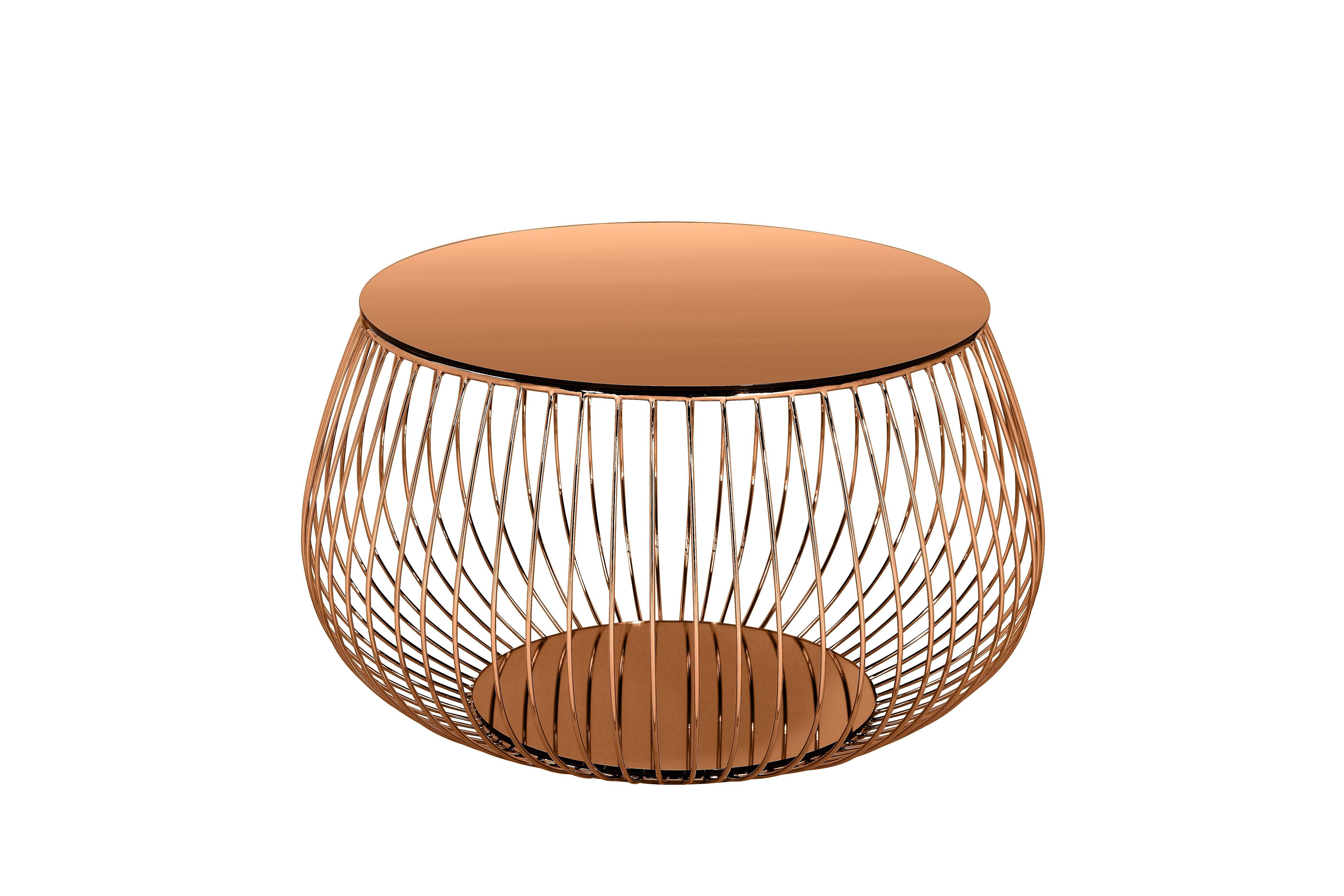 Couchtisch Roségold L: 72 cm - Roségold, Design, Glas/Metall (72/72/42cm) - Livetastic