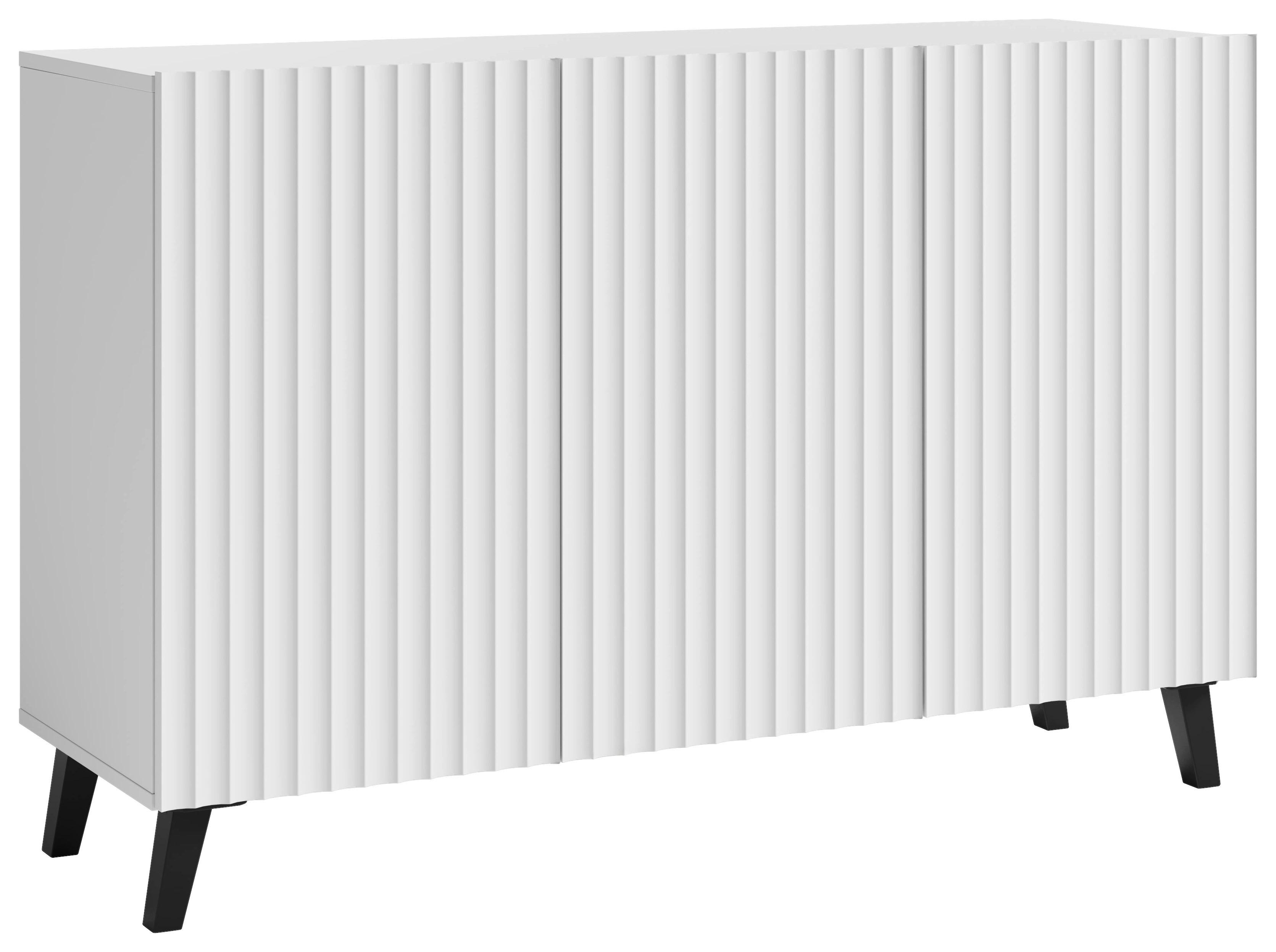Sideboard 120cm Phuket 120, Weiß - Schwarz/Weiß, Design, Holzwerkstoff (120/78/39,1cm) - Livetastic