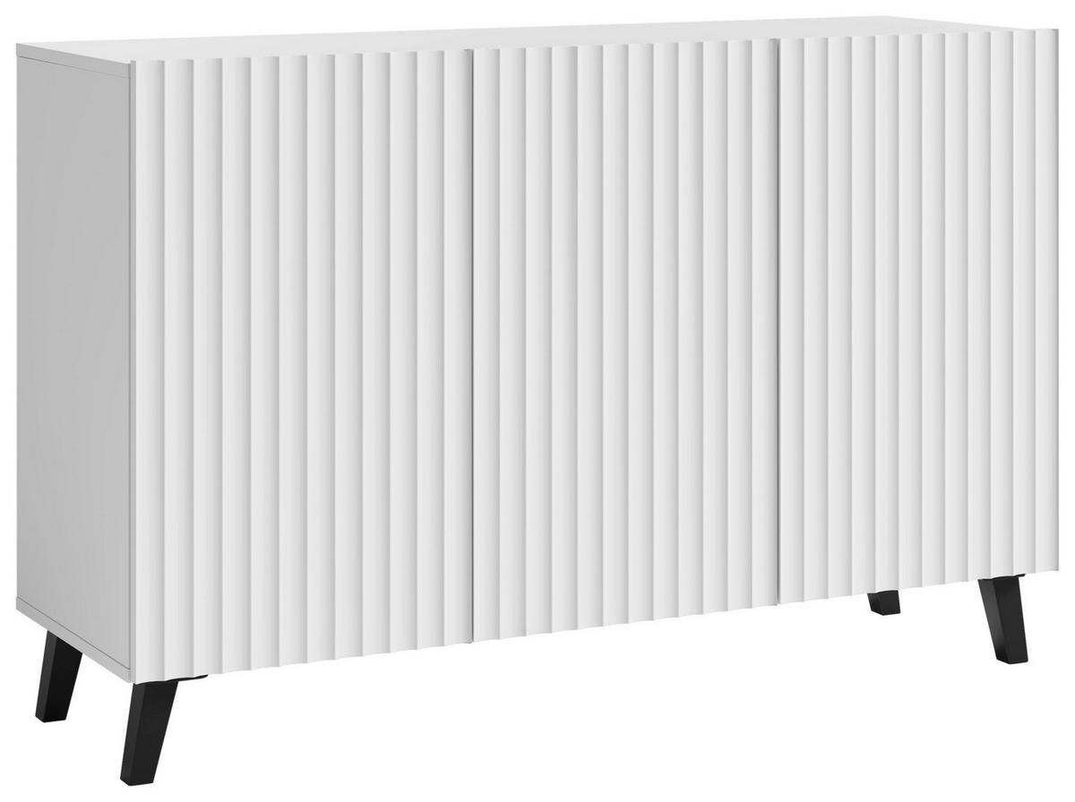 Široká komoda PHUKET š: 120 cm - čierna/biela, Design, kompozitné drevo/plast (120/78/39,1cm) - Livetastic