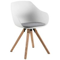 Jedálenská stolička TINA - sivá/biela, Konventionell, drevo/textil (56,5/80,5/53cm) - Livetastic
