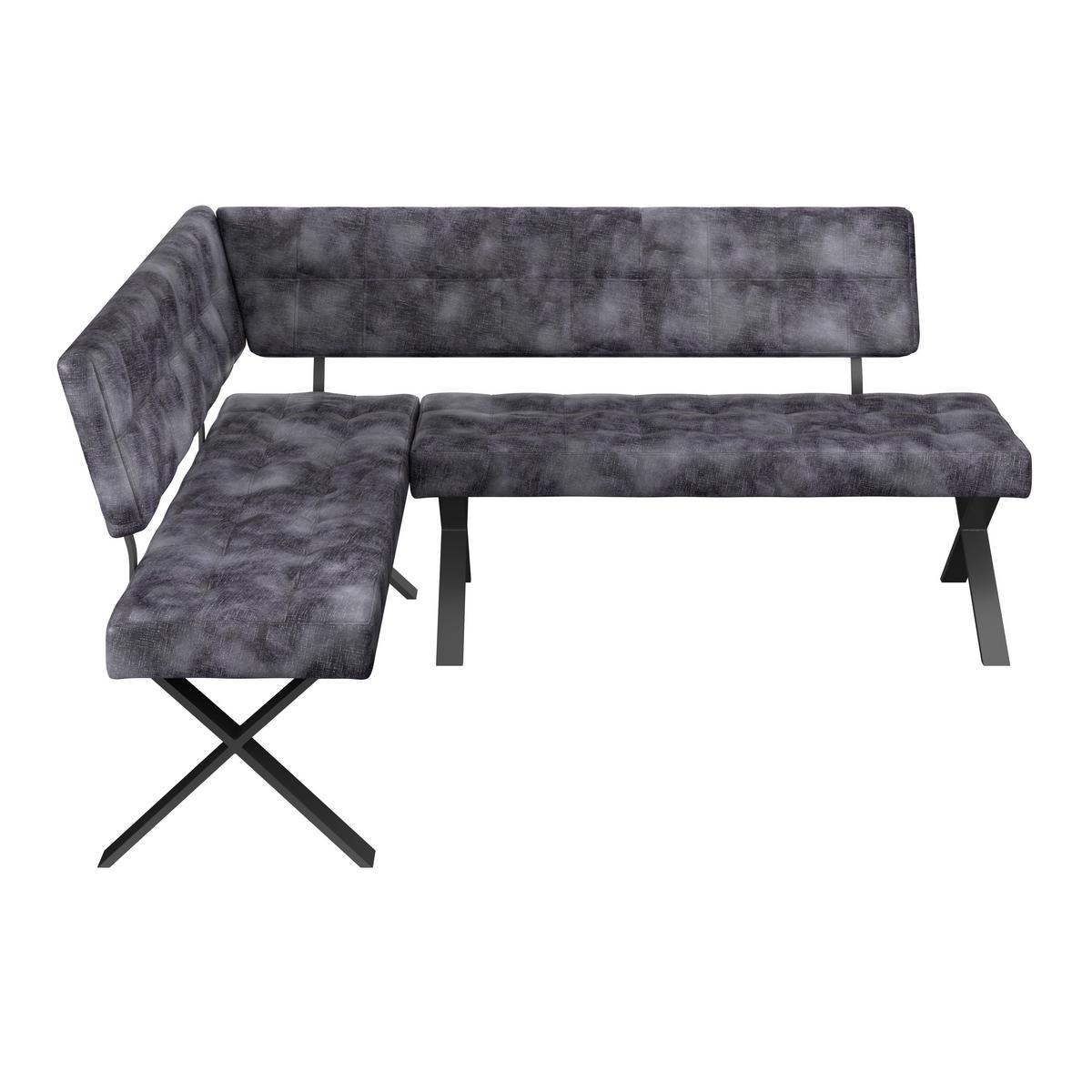 Eckbank Anthrazit Webstoff Donna Re 150x200 Cm - Anthrazit/Schwarz, MODERN, Textil/Metall (150/200cm)