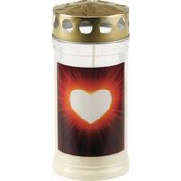 Grabkerze Herz - Klar/Transparent, KONVENTIONELL, Kunststoff (8/17,2/8cm)