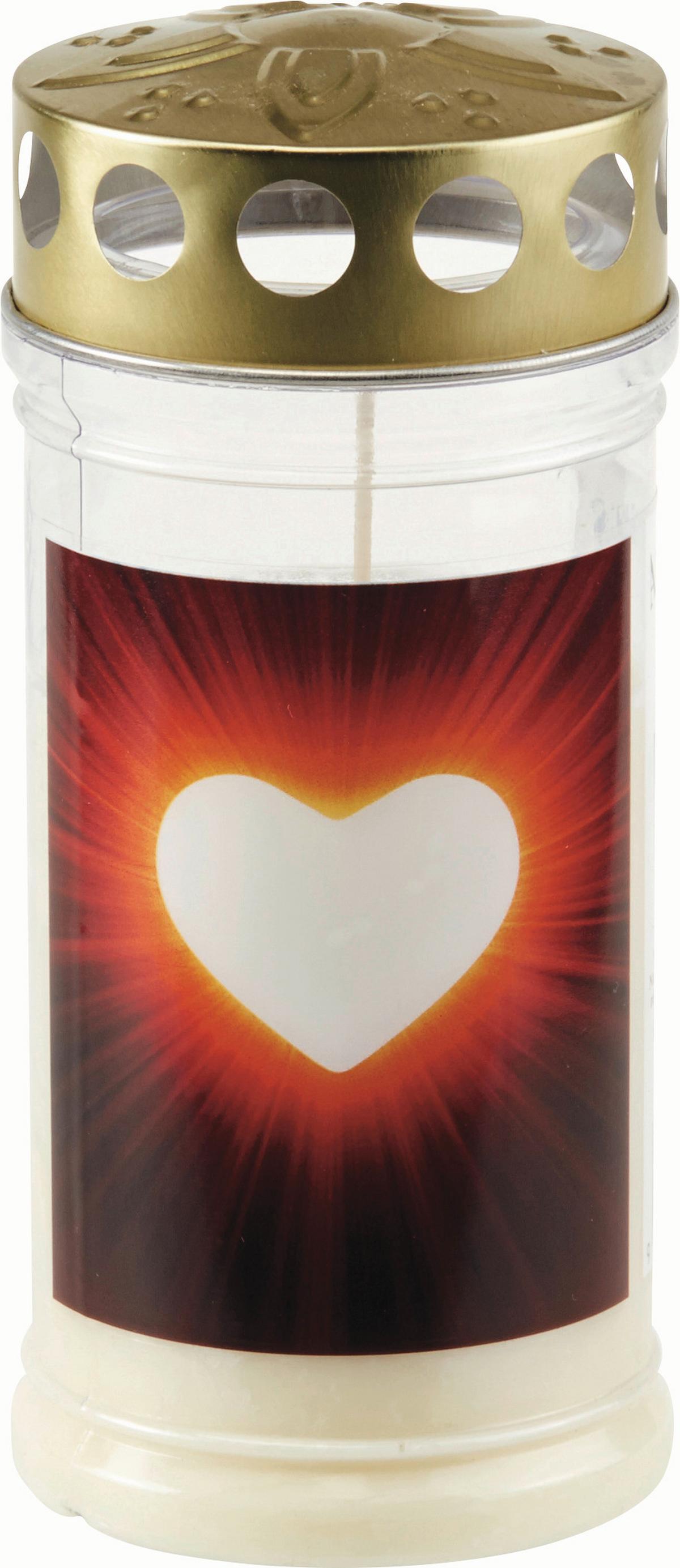 Grabkerze Herz - Klar/Transparent, KONVENTIONELL, Kunststoff (8/17,2/8cm)