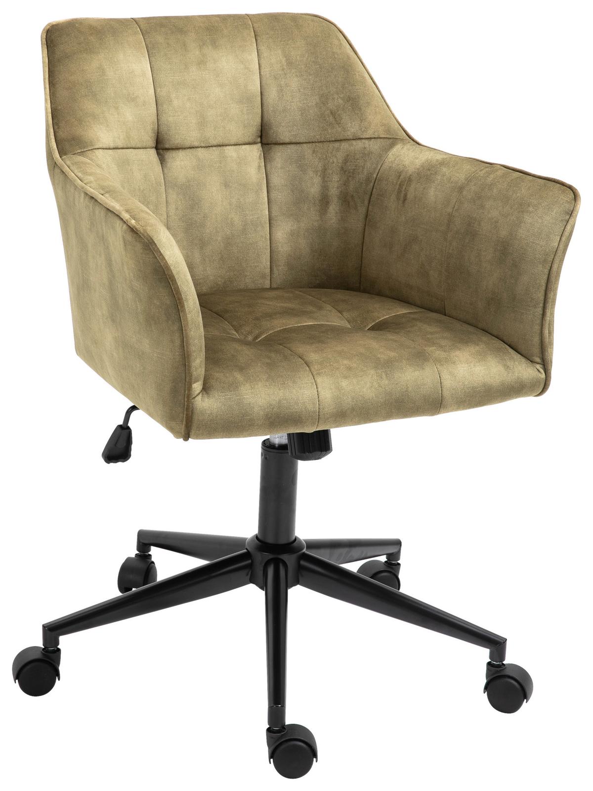 Drehstuhl Kipper - Schwarz/Olivgrün, MODERN, Kunststoff/Textil (60/90/61cm) - MID.YOU