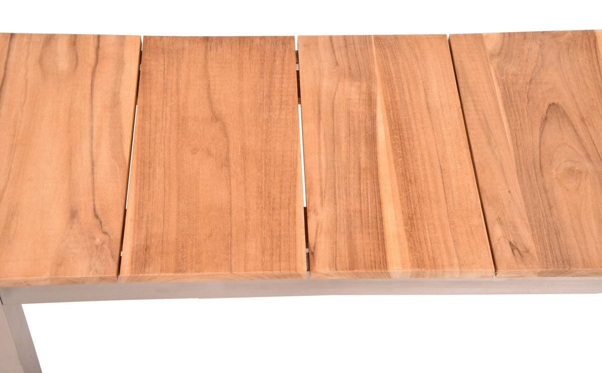 Gartentischgruppe Dallas/Denver - Silberfarben/Schwarz, Basics, Holz/Kunststoff - Gardenson