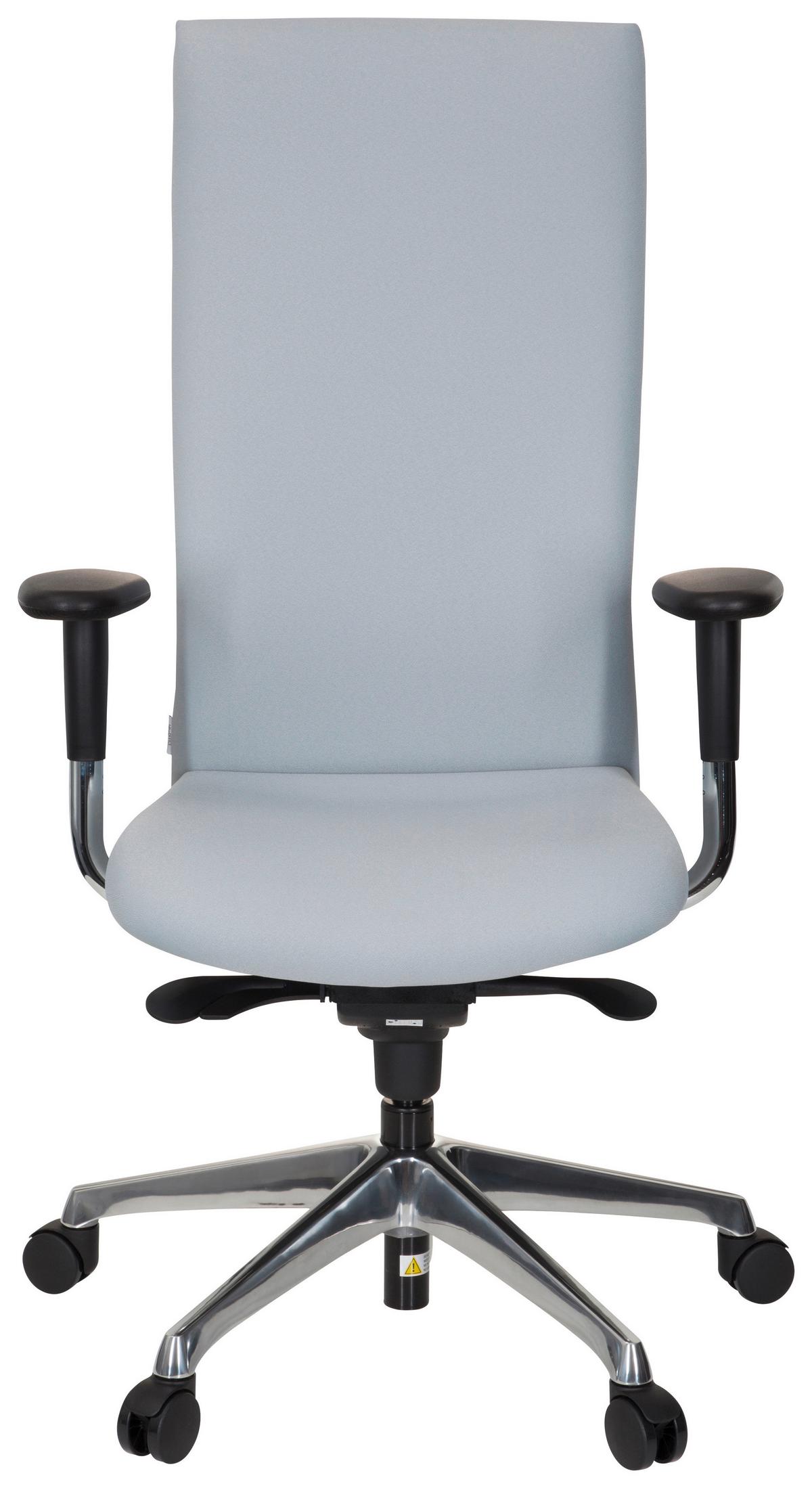 Drehstuhl Office-Tex Armstützen Grau Bis 120kg - Alufarben/Grau, MODERN, Kunststoff/Textil (58/131/54cm) - MID.YOU