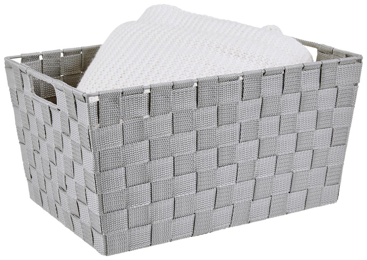 Aufbewahrungskorb Carolyn 38x26 Cm Kunststoff Grau - Grau, Basics, Kunststoff (38/19/26cm) - Ondega