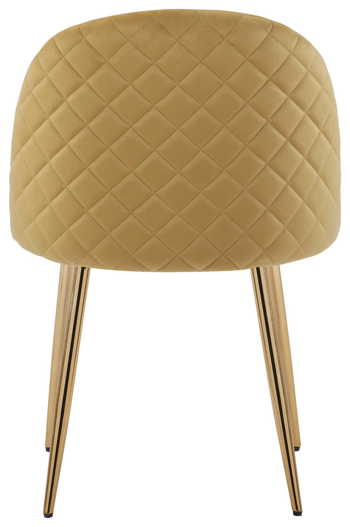 Polsterstuhl Artdeco Dunkelgelb, Beine Gold - Goldfarben/Dunkelgelb, MODERN, Textil/Metall (51/79/58cm) - MID.YOU
