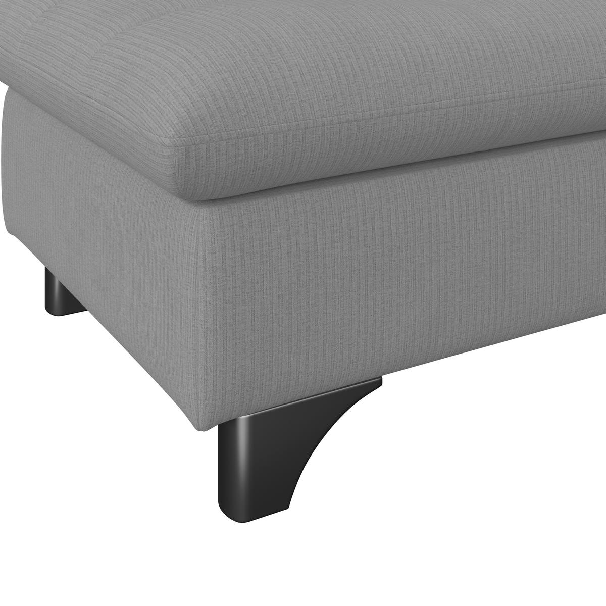 Hocker Gemini Grau, B: 108cm - Chromfarben/Grau, KONVENTIONELL, Textil (108/46/108cm)