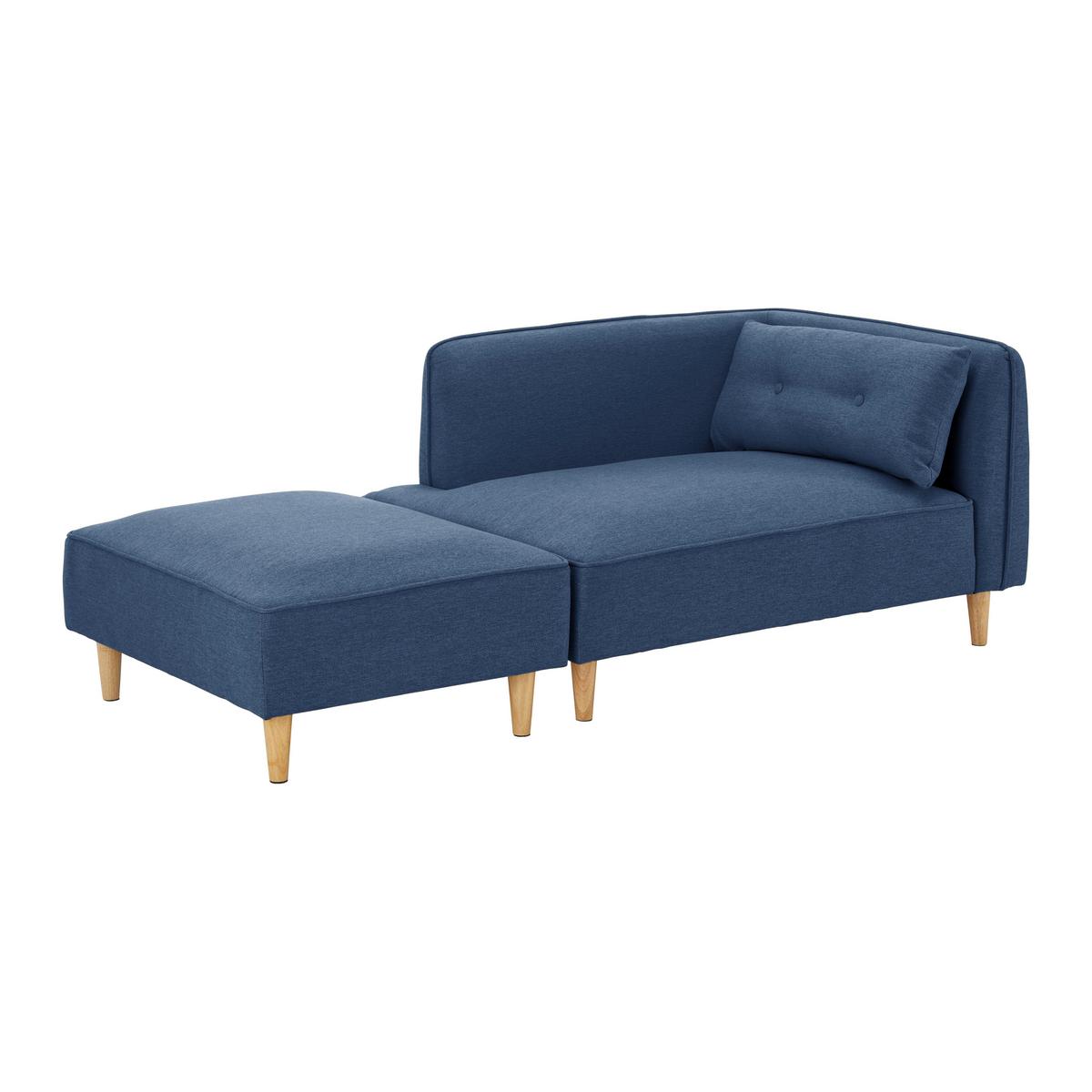 Modulární pohovka FANNY, modrá - modrá/přírodní barvy, Moderní, dřevo/textil (154/55/73cm) - Bessagi Home