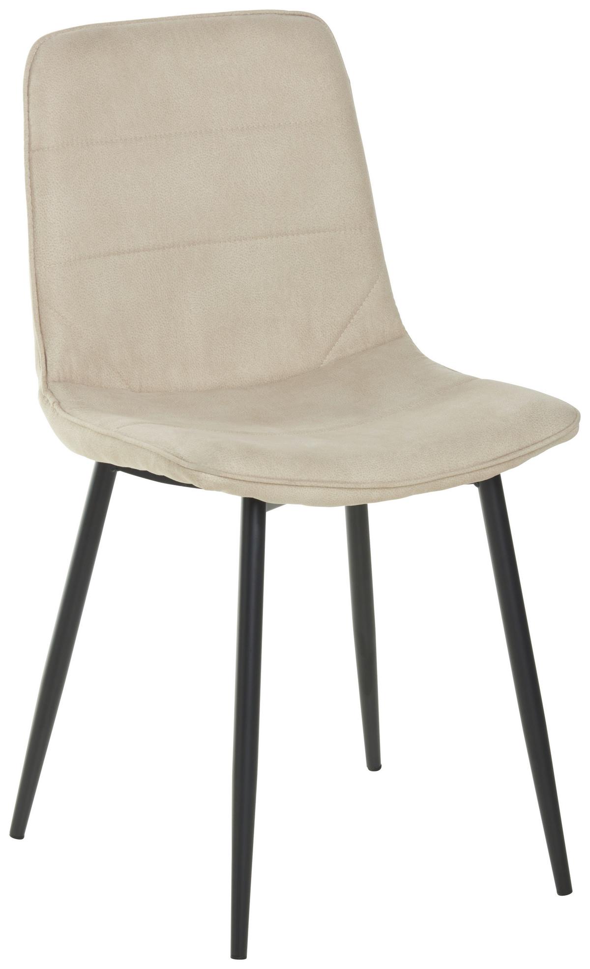 Stuhl Losanna - Beige/Schwarz, MODERN, Textil/Metall (47/84/52cm) - Livetastic