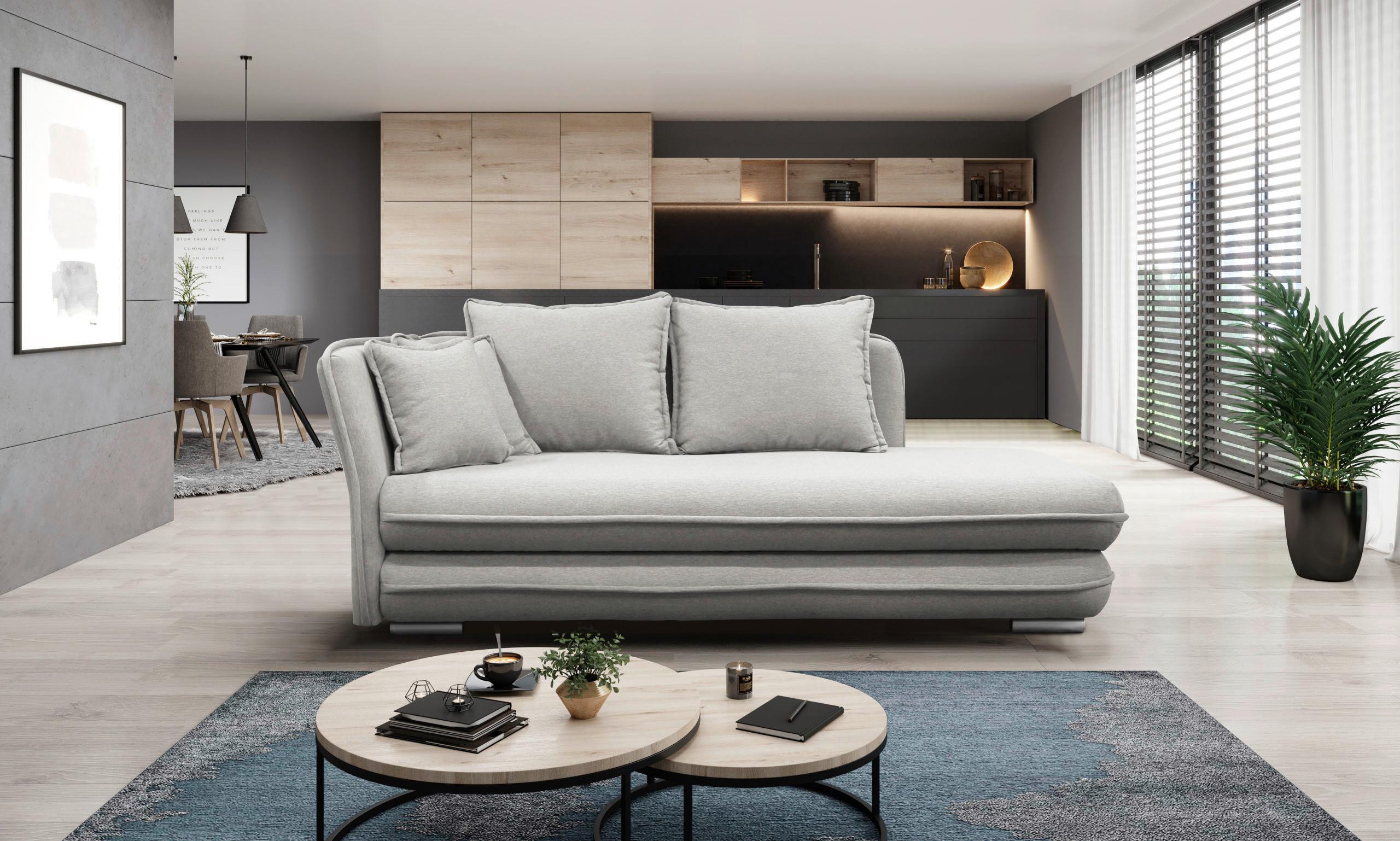 Relaxliege Latte L: 107 Cm Beige Mit Bettkasten - Beige/Silberfarben, Design, Textil (107/84/99/224cm) - MID.YOU