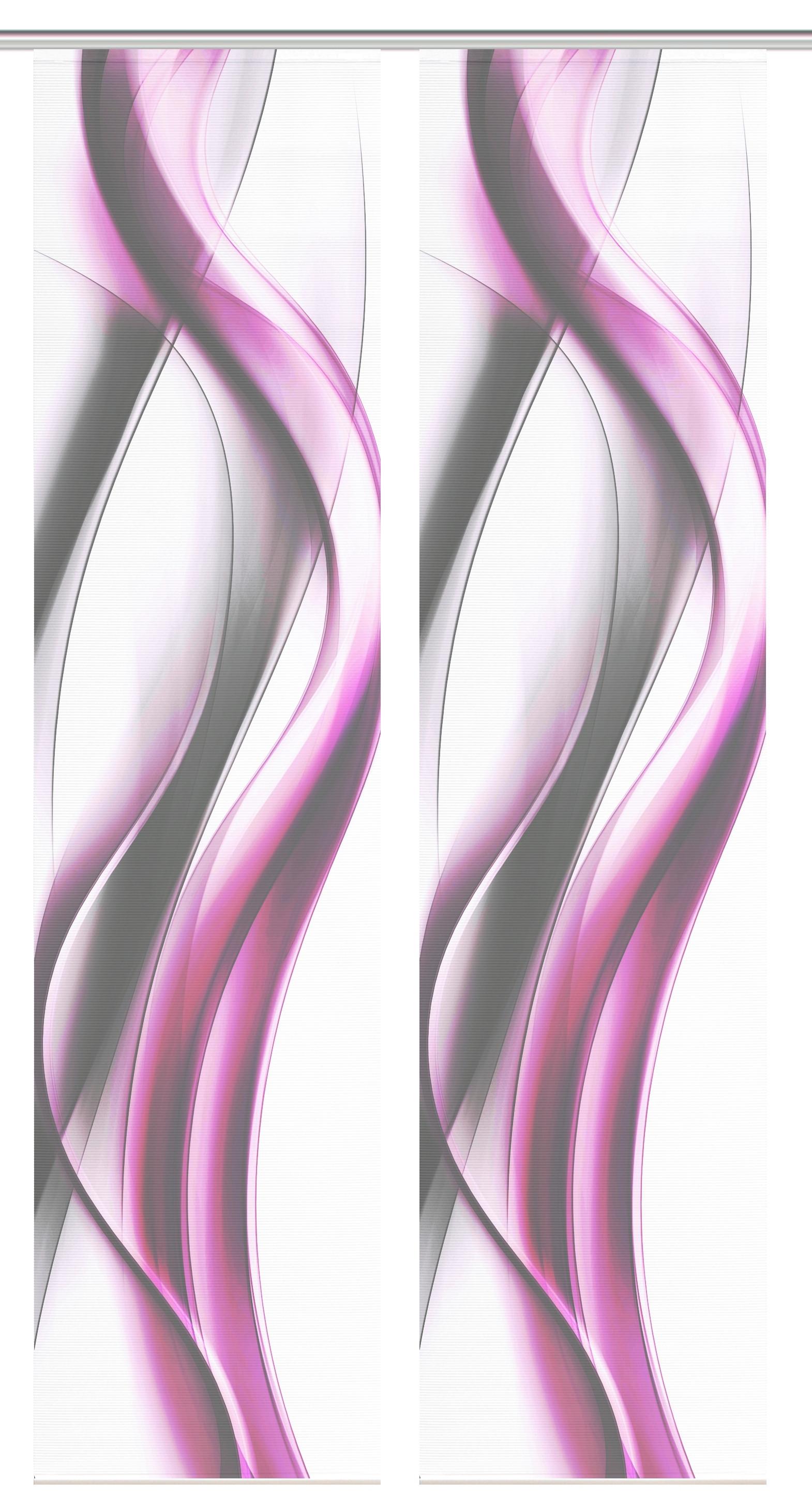 Flächenvorhang Cara 2er Set - Pink/Weiß, Design, Textil (60/260cm)