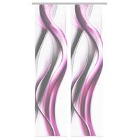 Flächenvorhang Cara 2er Set - Pink/Weiß, Design, Textil (60/260cm)