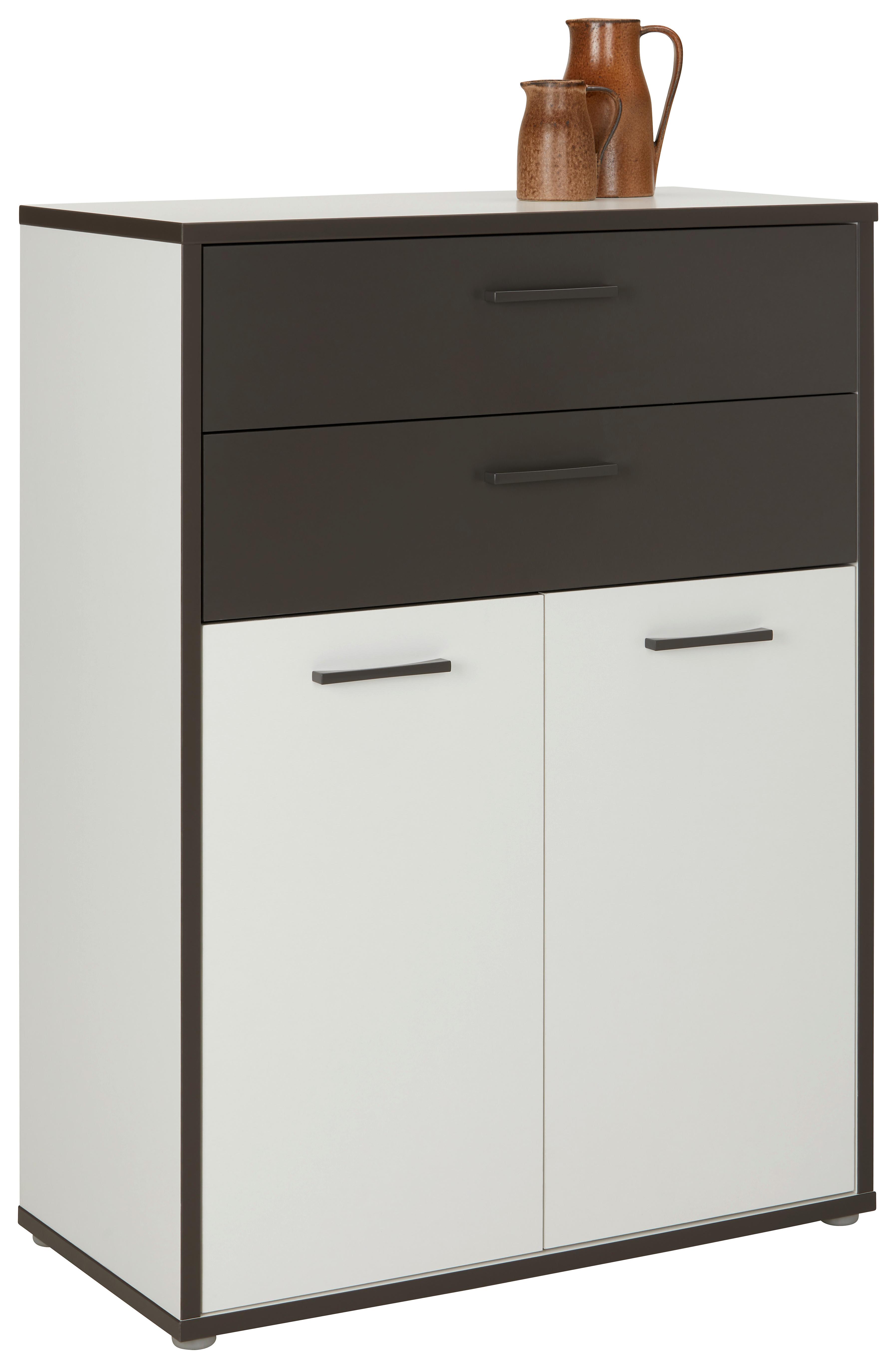 Kombinovaný regál KEFLAVIK -EXKLUSIV- - šedá/bílá, Moderní, kompozitní dřevo/plast (84,5/115,1/41,5cm) - Mömax