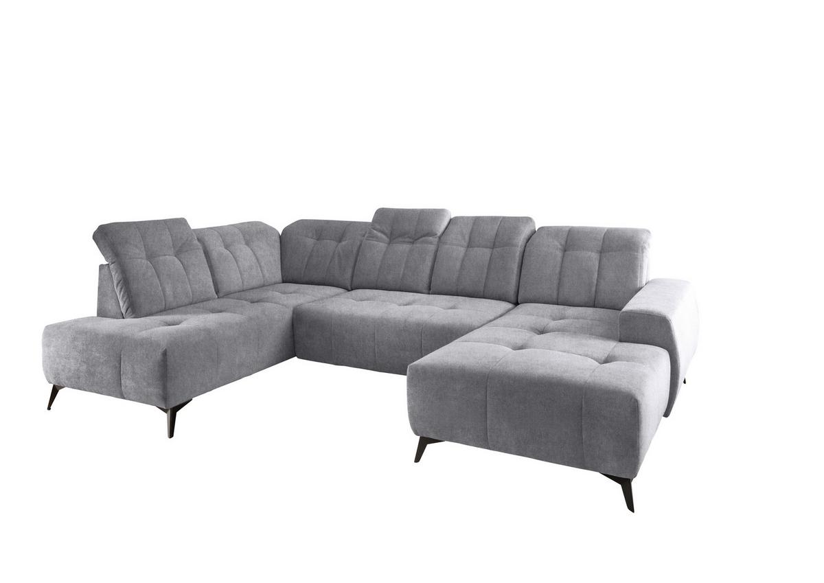 Ecksofa, Sitzvorzug Elektrisch Sano, Hellgrau, 200x337x180 cm - Hellgrau/Schwarz, MODERN, Textil (200/337/180cm) - Livetastic
