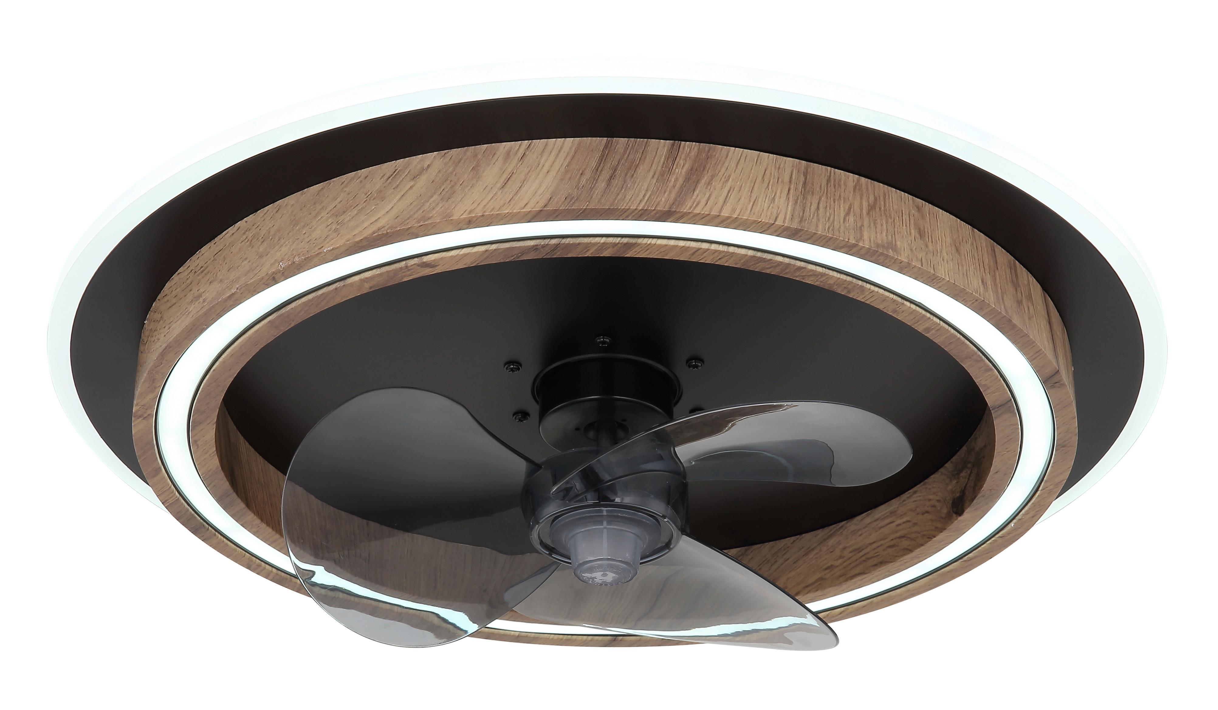 Mennyezeti Ventilátor 03655 - sötétbarna/fekete, Natur, műanyag/faalapú anyag (50/13,5cm) - Globo