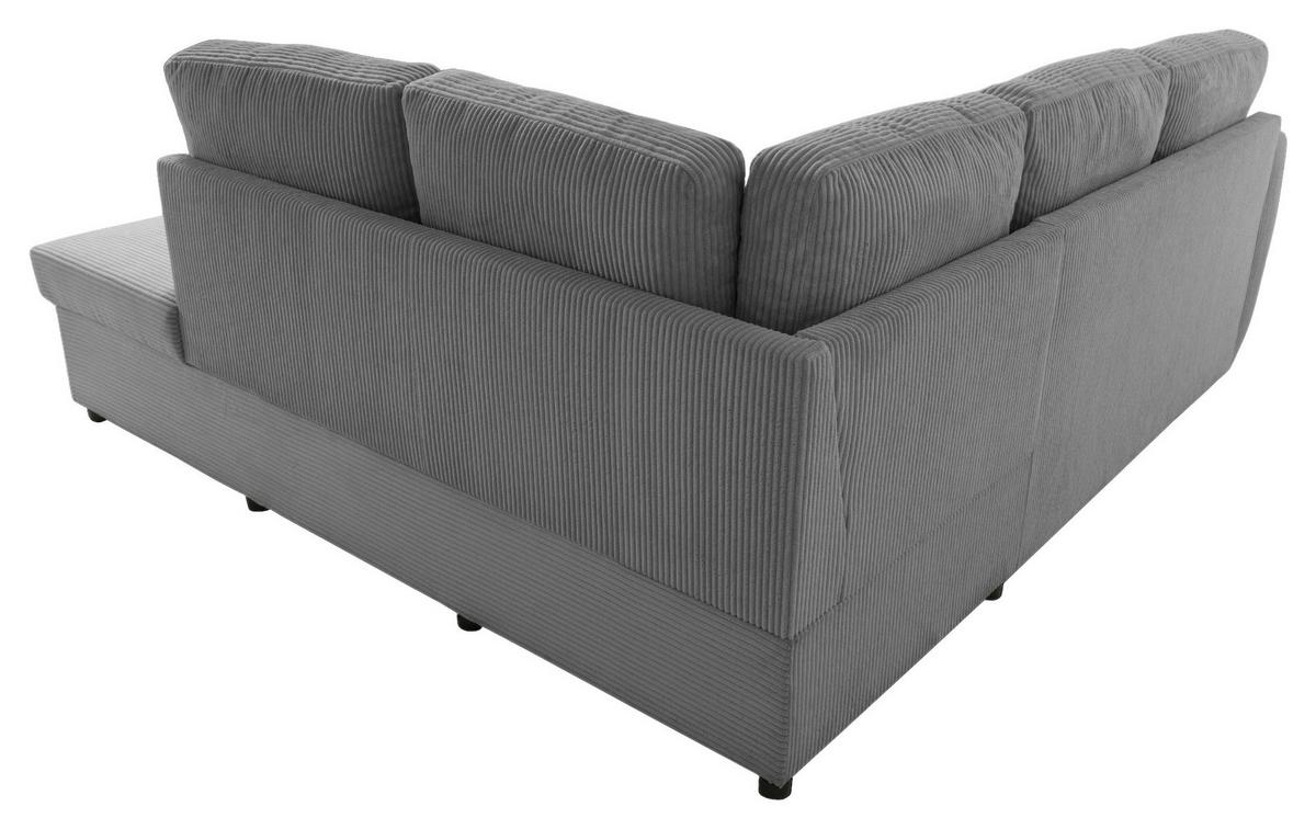 Ecksofa mit Schlaffunktion Toulouse anthrazit, 224x206cm - Anthrazit/Schwarz, Trend, Holz/Holzwerkstoff (224/206cm)