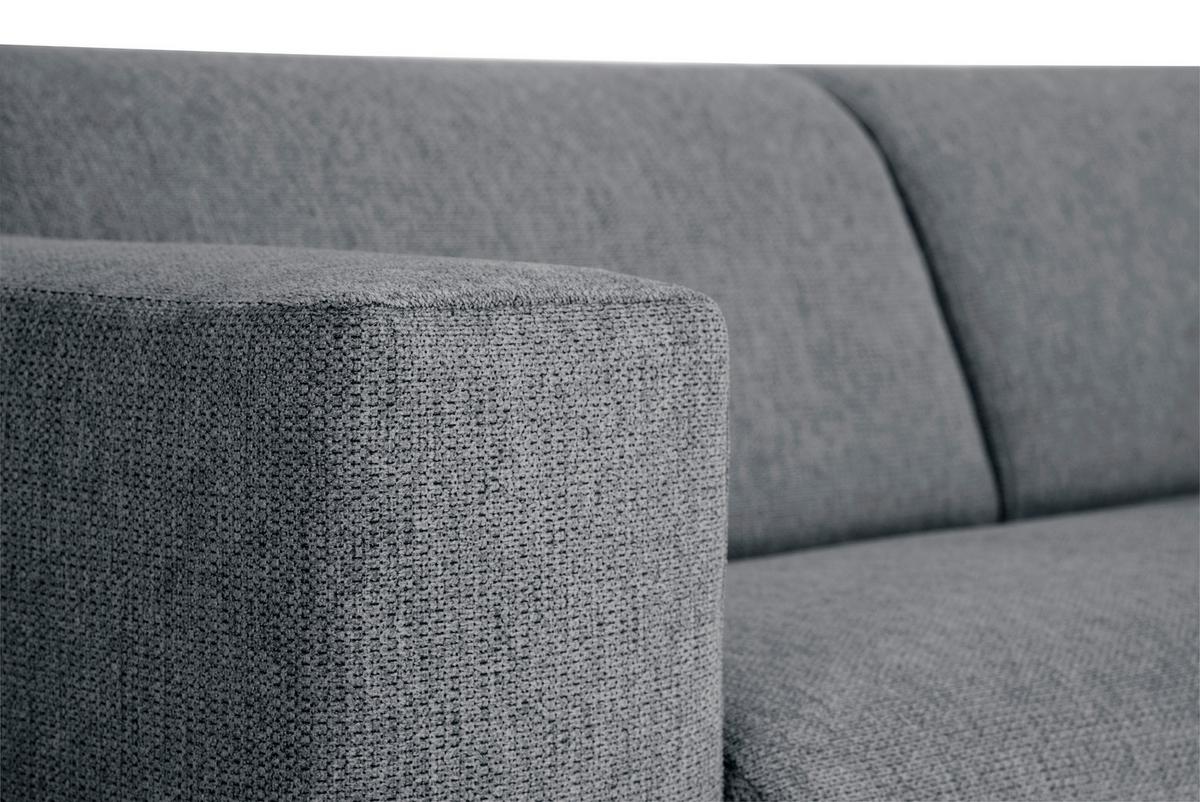 3-Sitzer-Sofa Oslo Grau B: 218 cm - Schwarz/Grau, Design, Textil (218/77/93cm) - MID.YOU