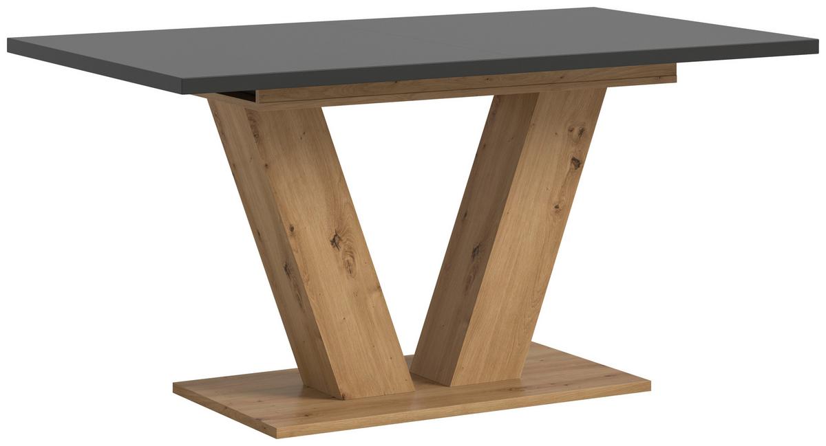 Ausziehtisch Marlon 150 Az Grau/Artisan, B: 150-190 cm - Eiche Artisan/Grau, Trend, Holzwerkstoff (150-190/76/90cm)