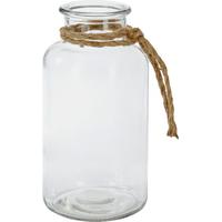 Vase Margot Gerade Kalk-Soda-Glas H: 20 Cm - Klar/Naturfarben, MODERN, Glas/Textil (10/20cm) - Luca Bessoni